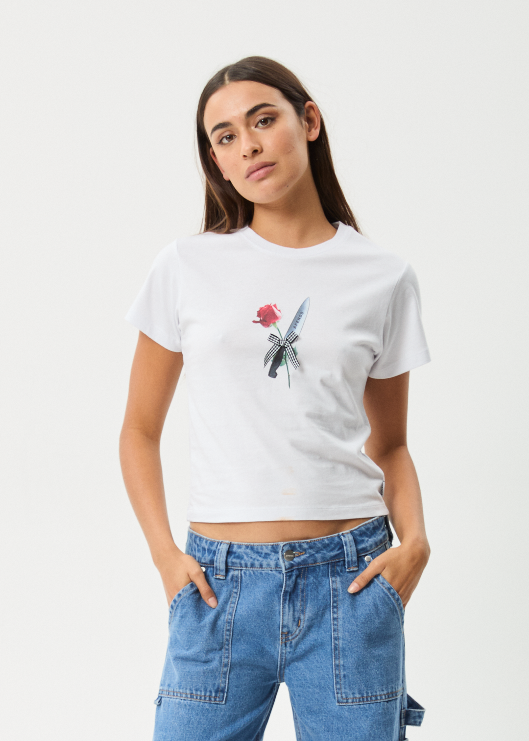 AFENDS Womens Valentine - Baby Tee - White