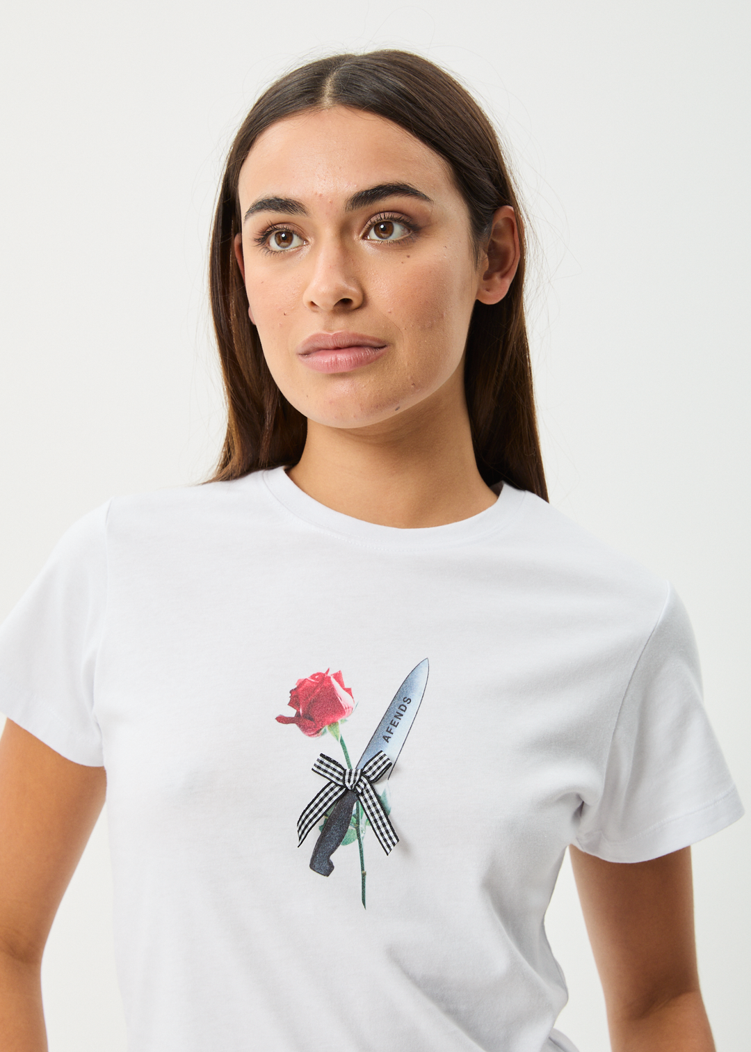 AFENDS Womens Valentine - Baby Tee - White