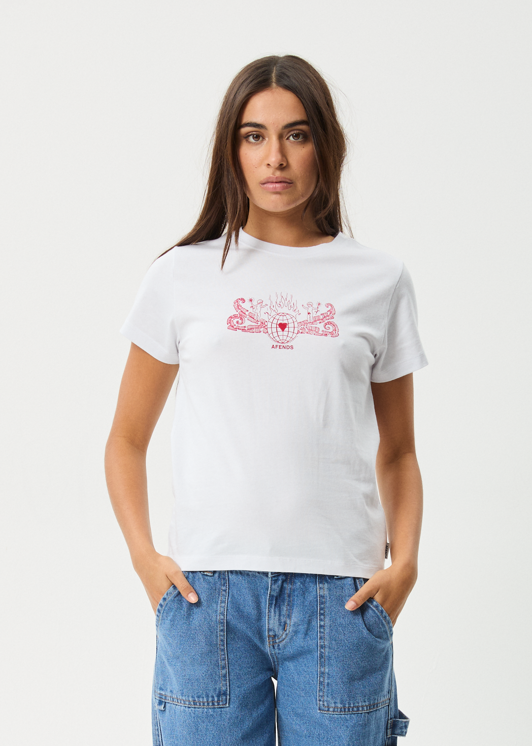 AFENDS Womens Bonfire - Regular Fit Tee - White