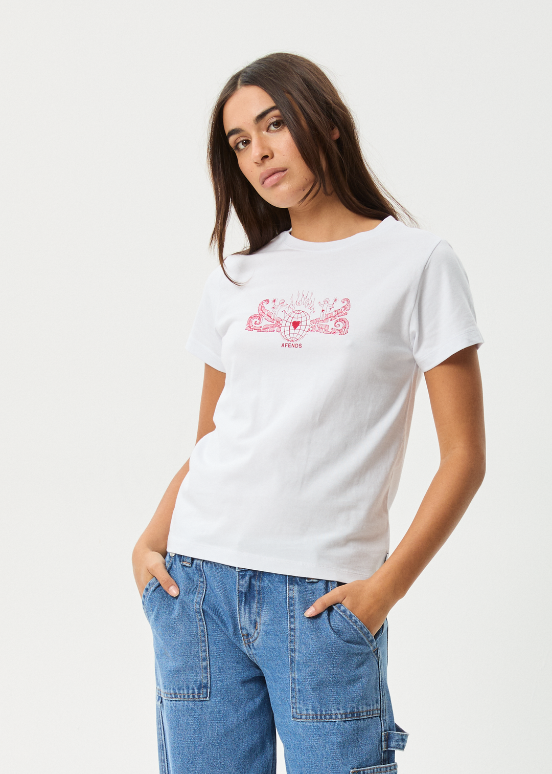 AFENDS Womens Bonfire - Regular Fit Tee - White