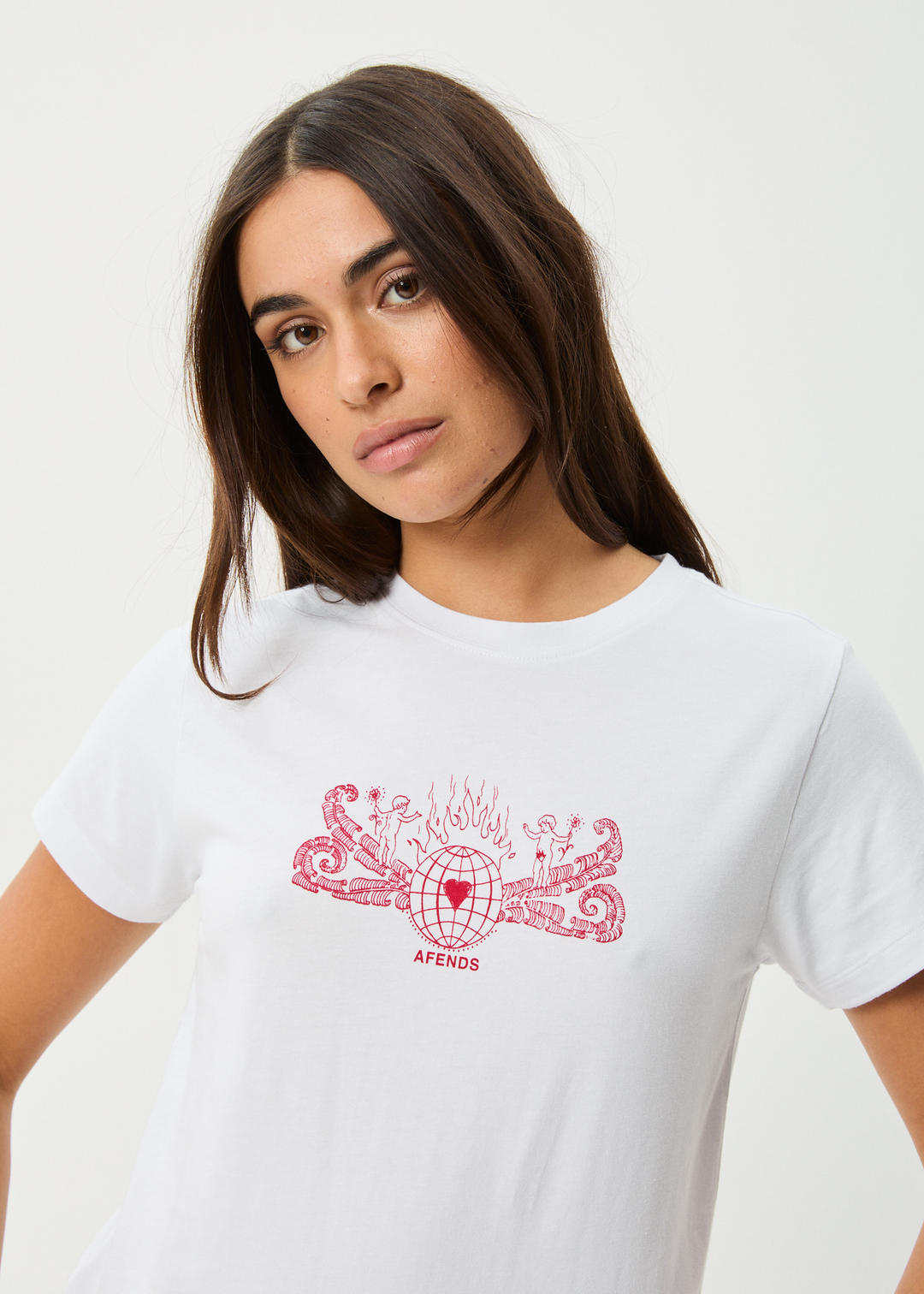 AFENDS Womens Bonfire - Regular Fit Tee - White