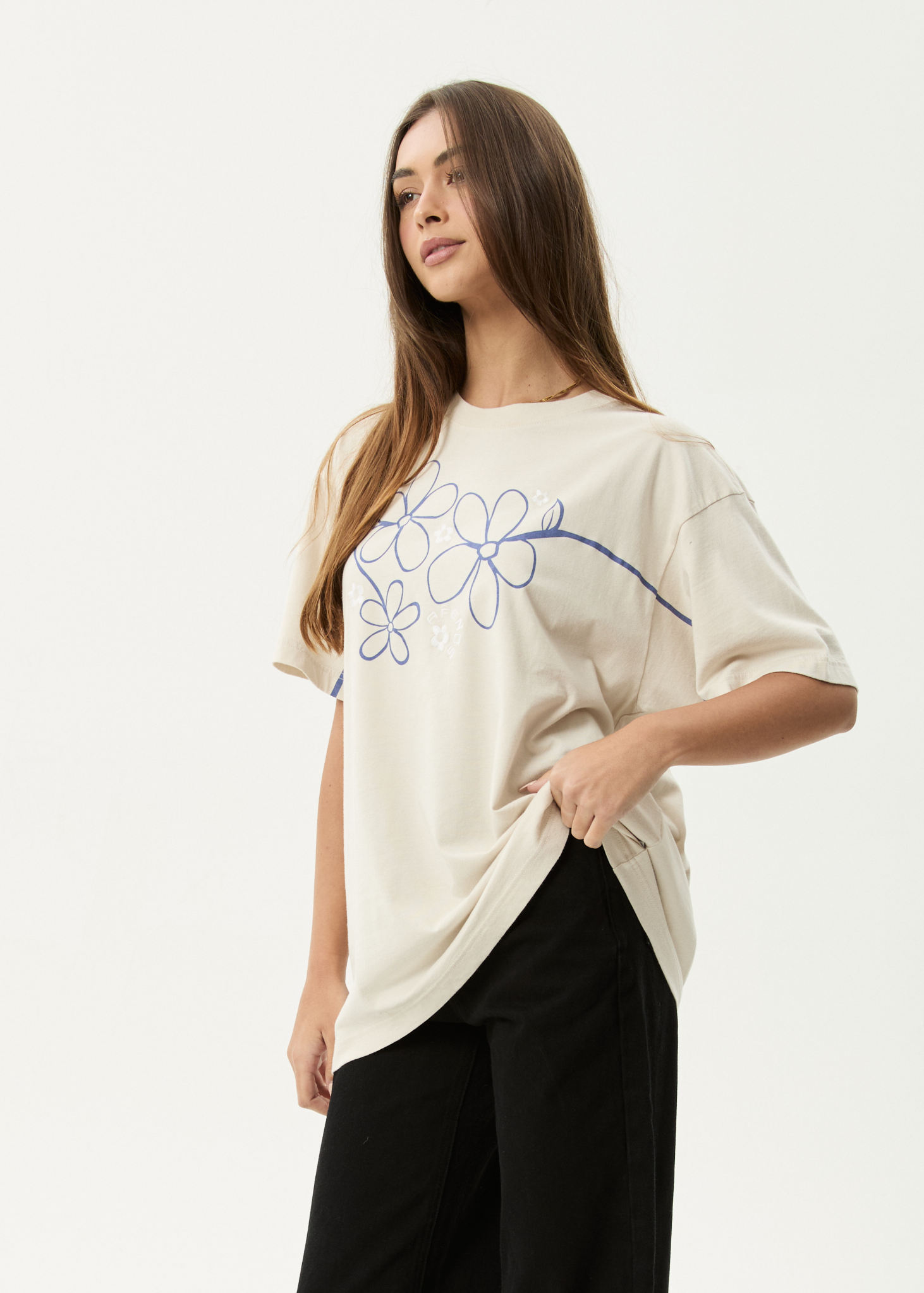 AFENDS Womens Tranquil - Oversized Tee - Moonbeam