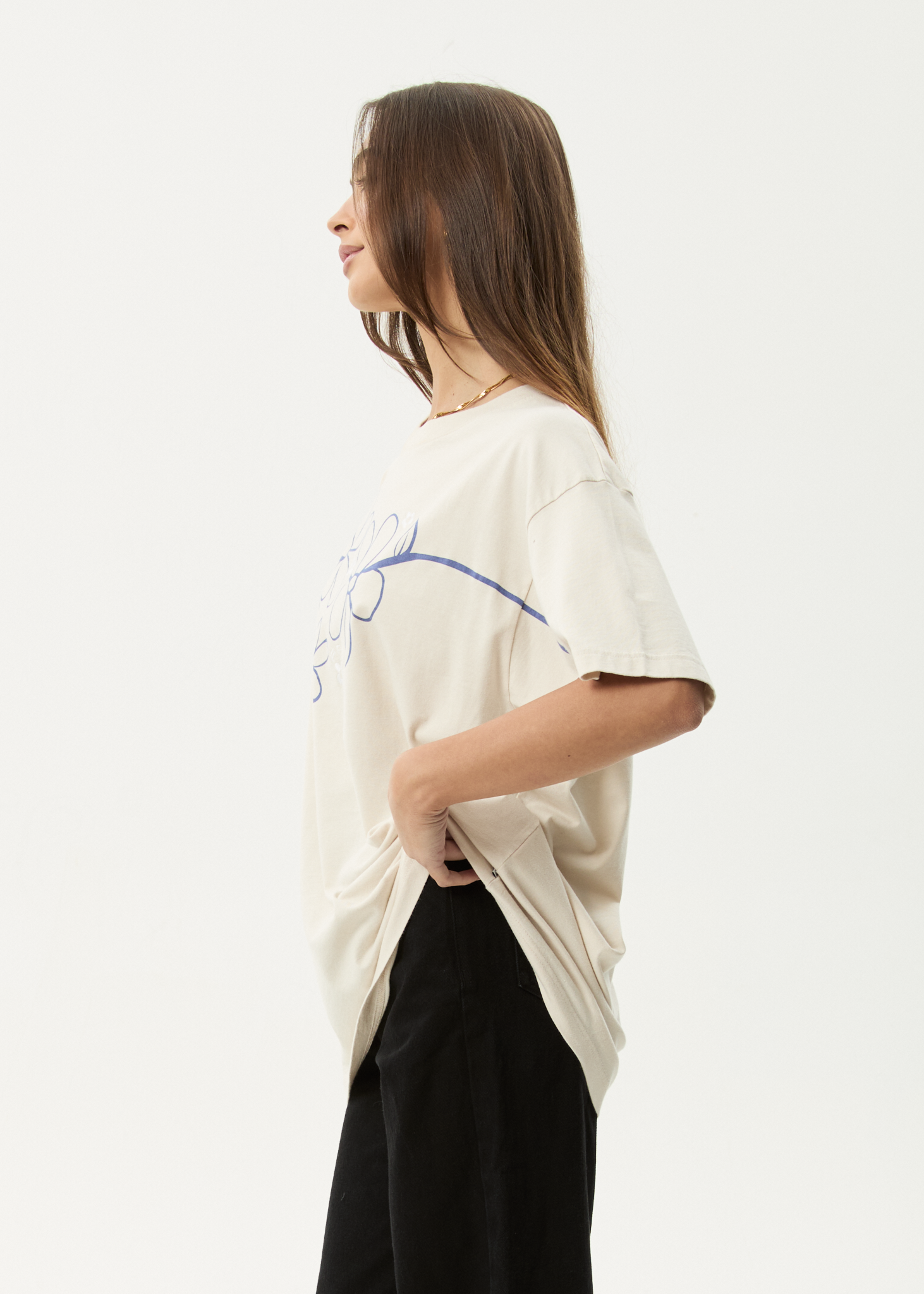 AFENDS Womens Tranquil - Oversized Tee - Moonbeam