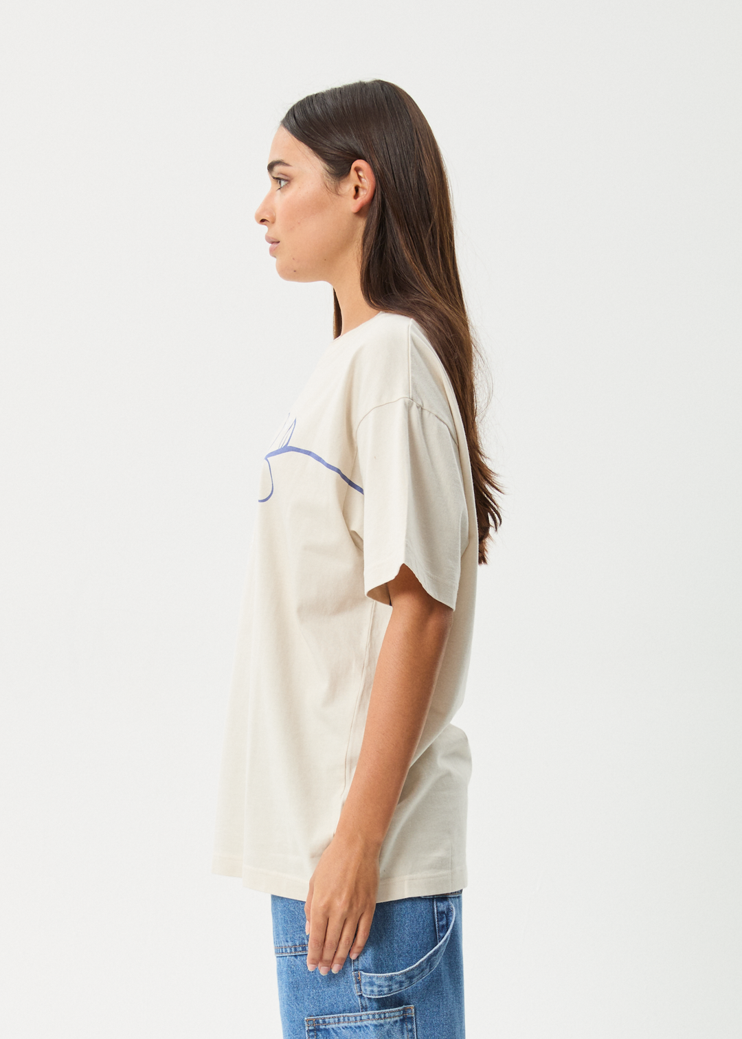 AFENDS Womens Tranquil - Oversized Tee - Moonbeam