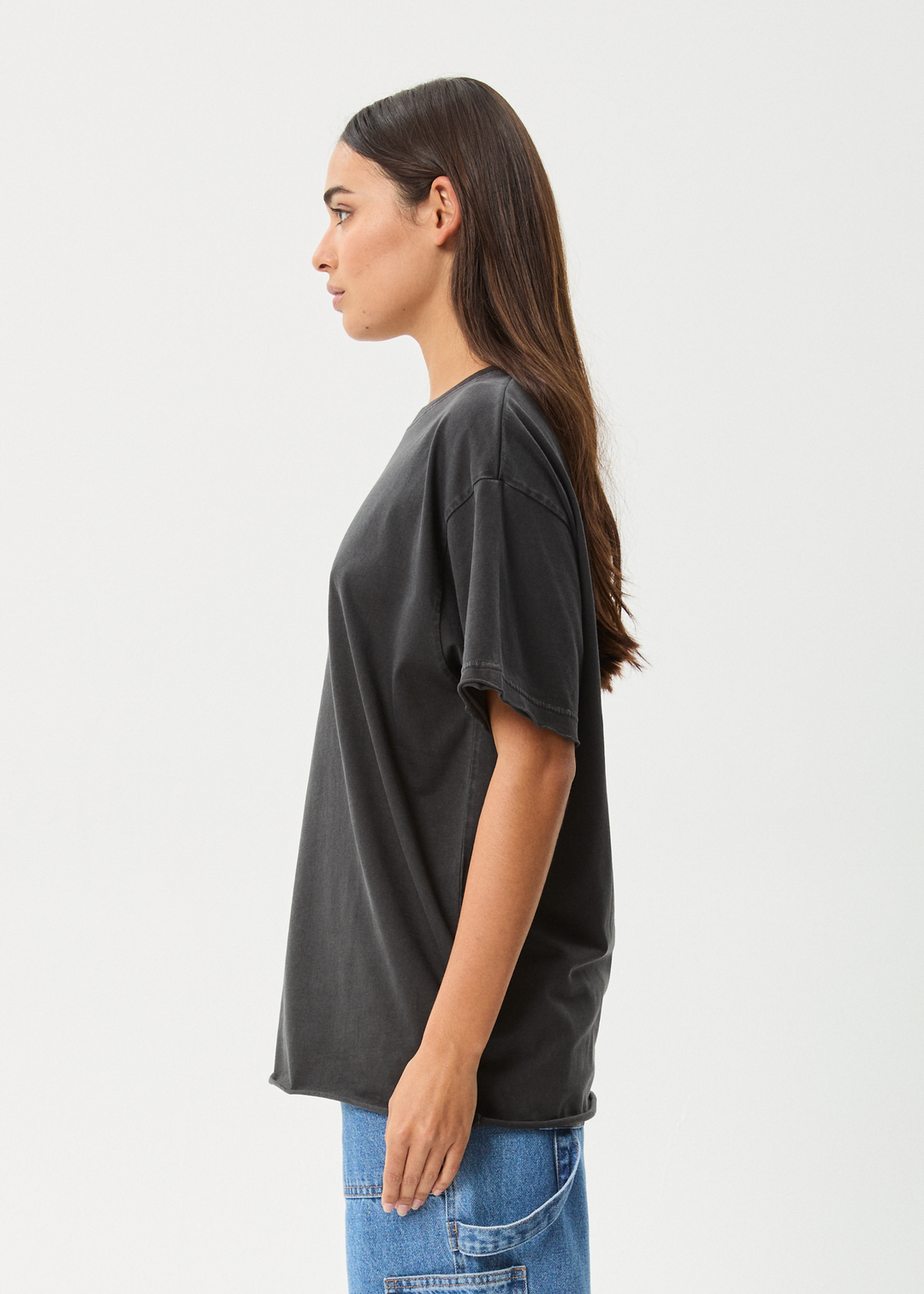 AFENDS Womens Frolic - Oversized Tee - Stone Black