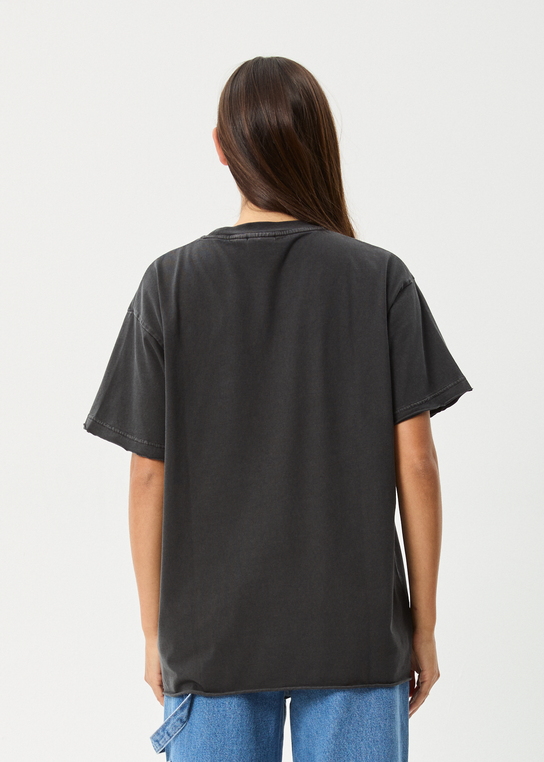 AFENDS Womens Frolic - Oversized Tee - Stone Black