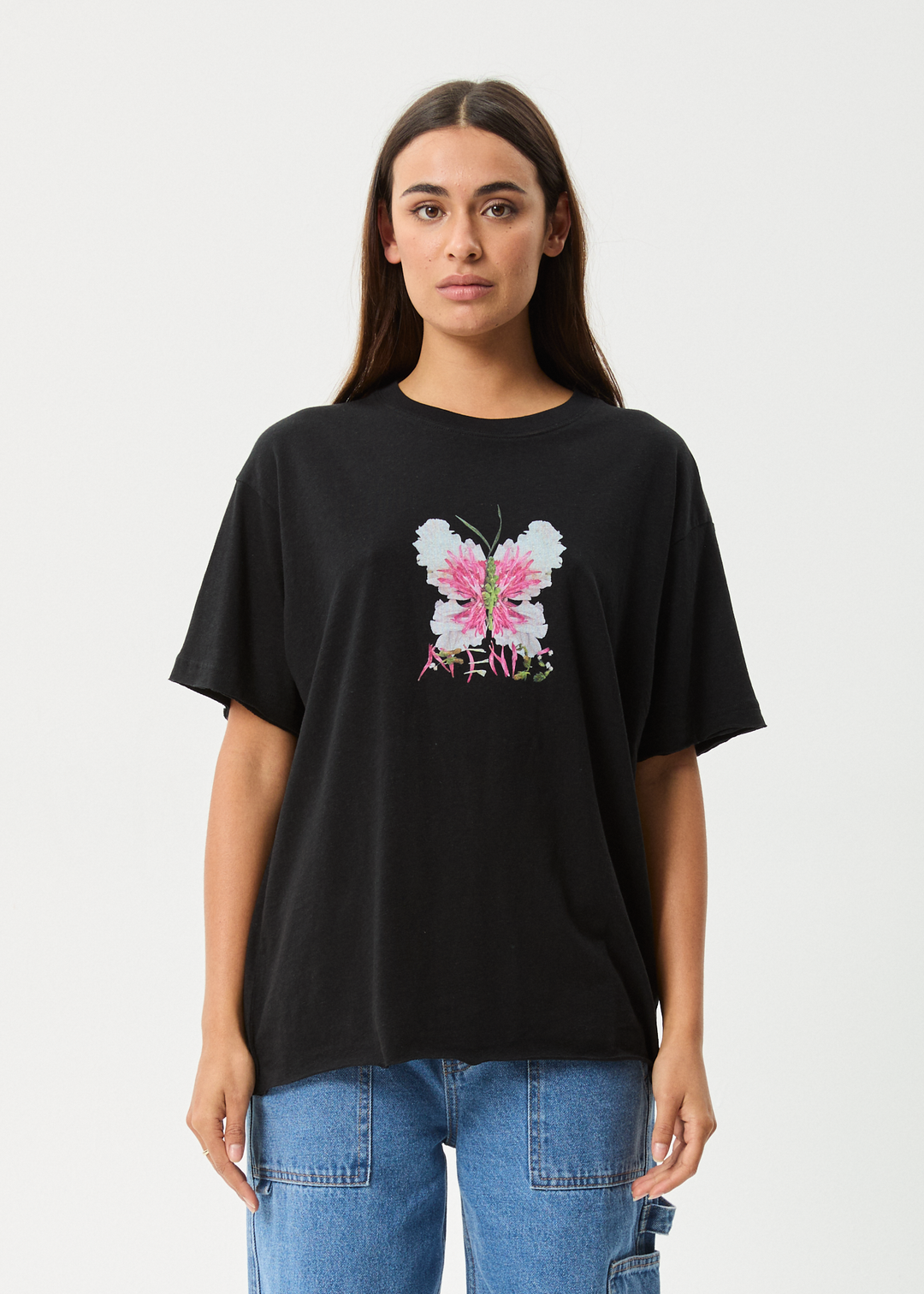 AFENDS Womens Butterfluer - Oversized Tee - Black