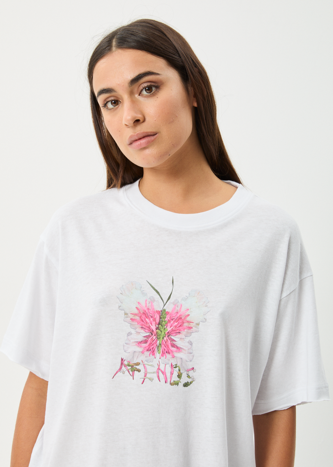 AFENDS Womens Butterfluer - Oversized Tee - White