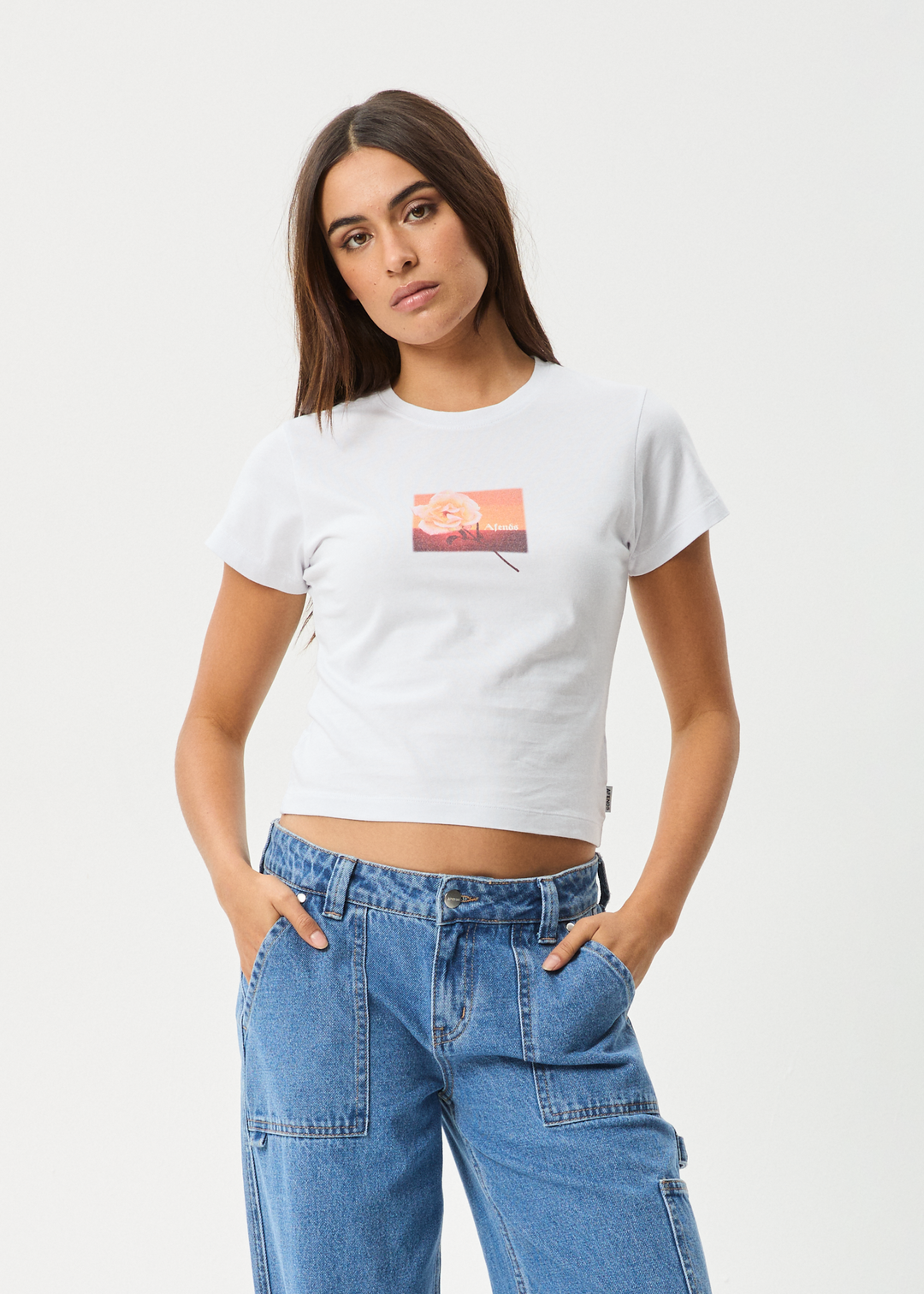 AFENDS Womens Film - Baby Tee - White