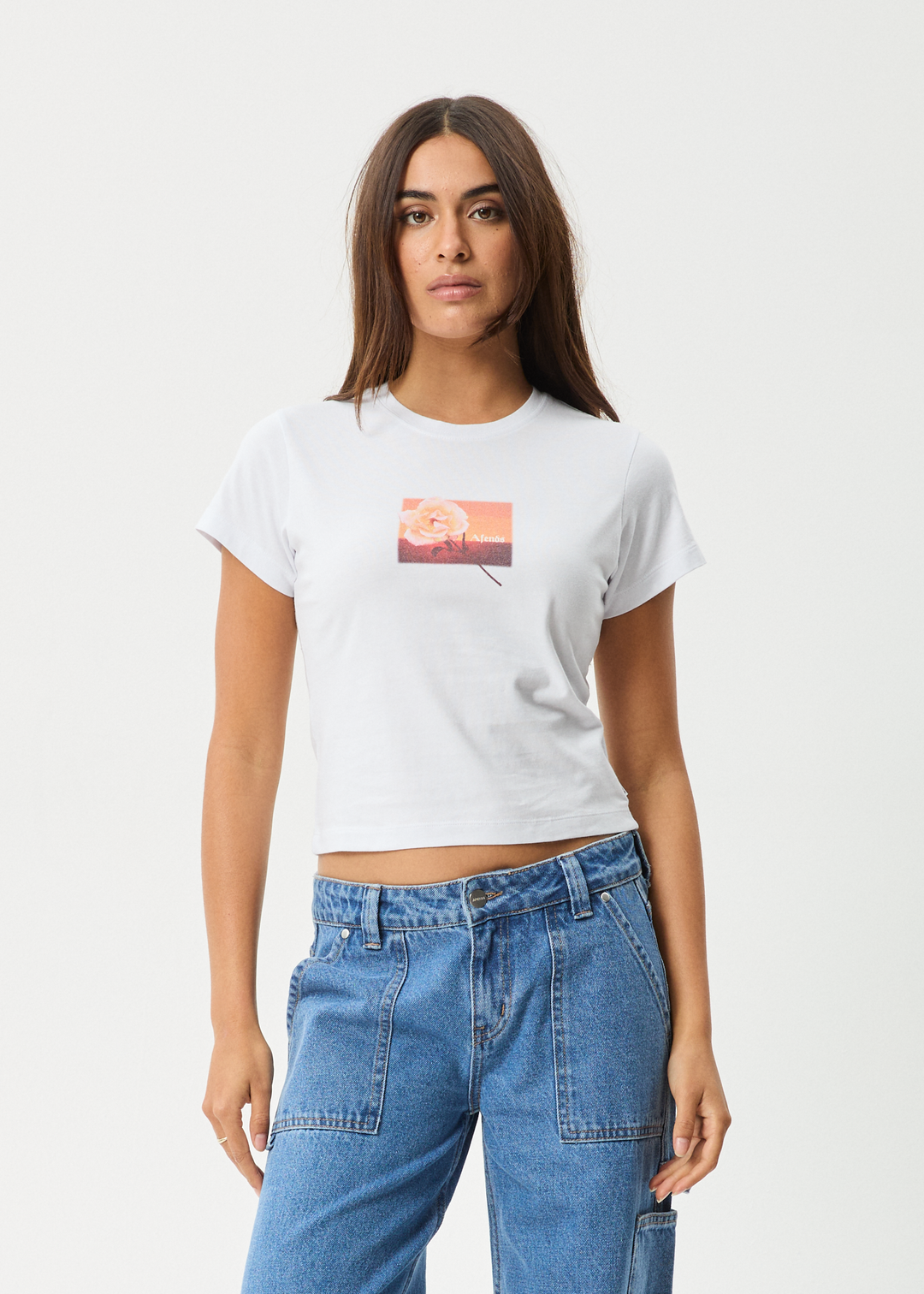 AFENDS Womens Film - Baby Tee - White