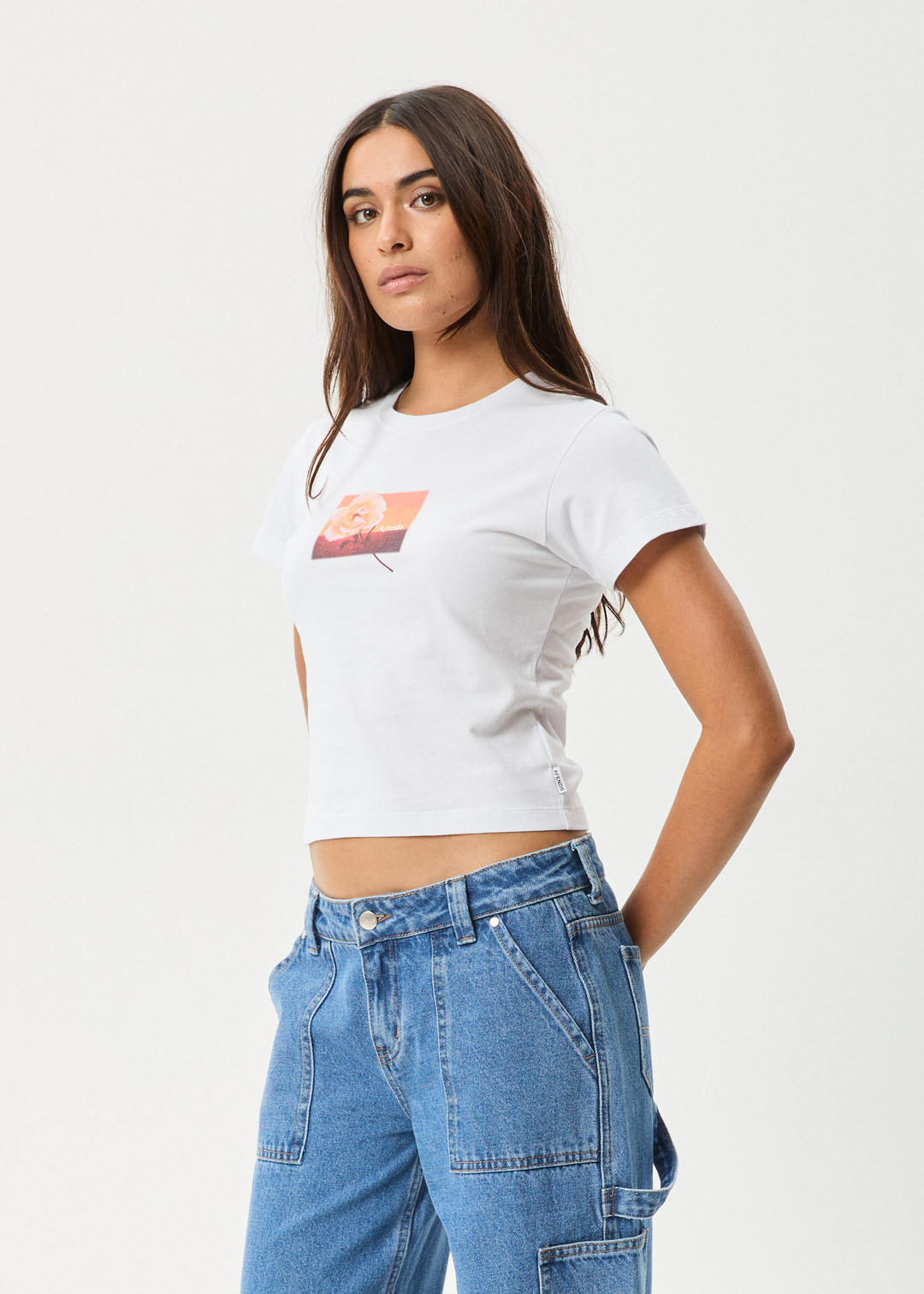 AFENDS Womens Film - Baby Tee - White