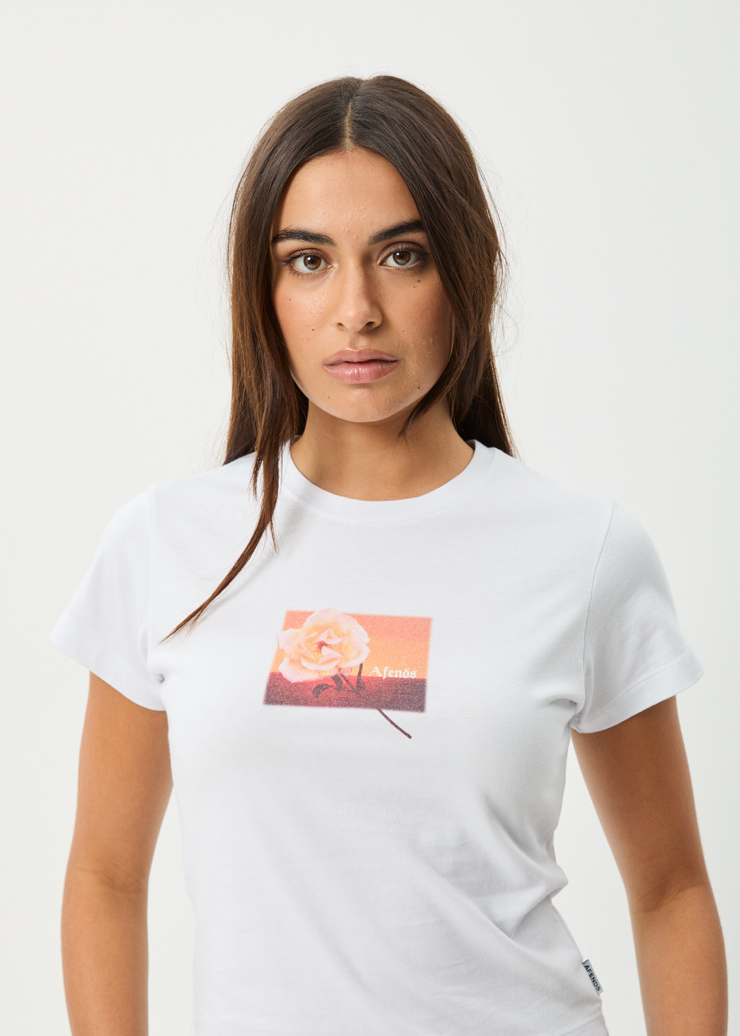 AFENDS Womens Film - Baby Tee - White