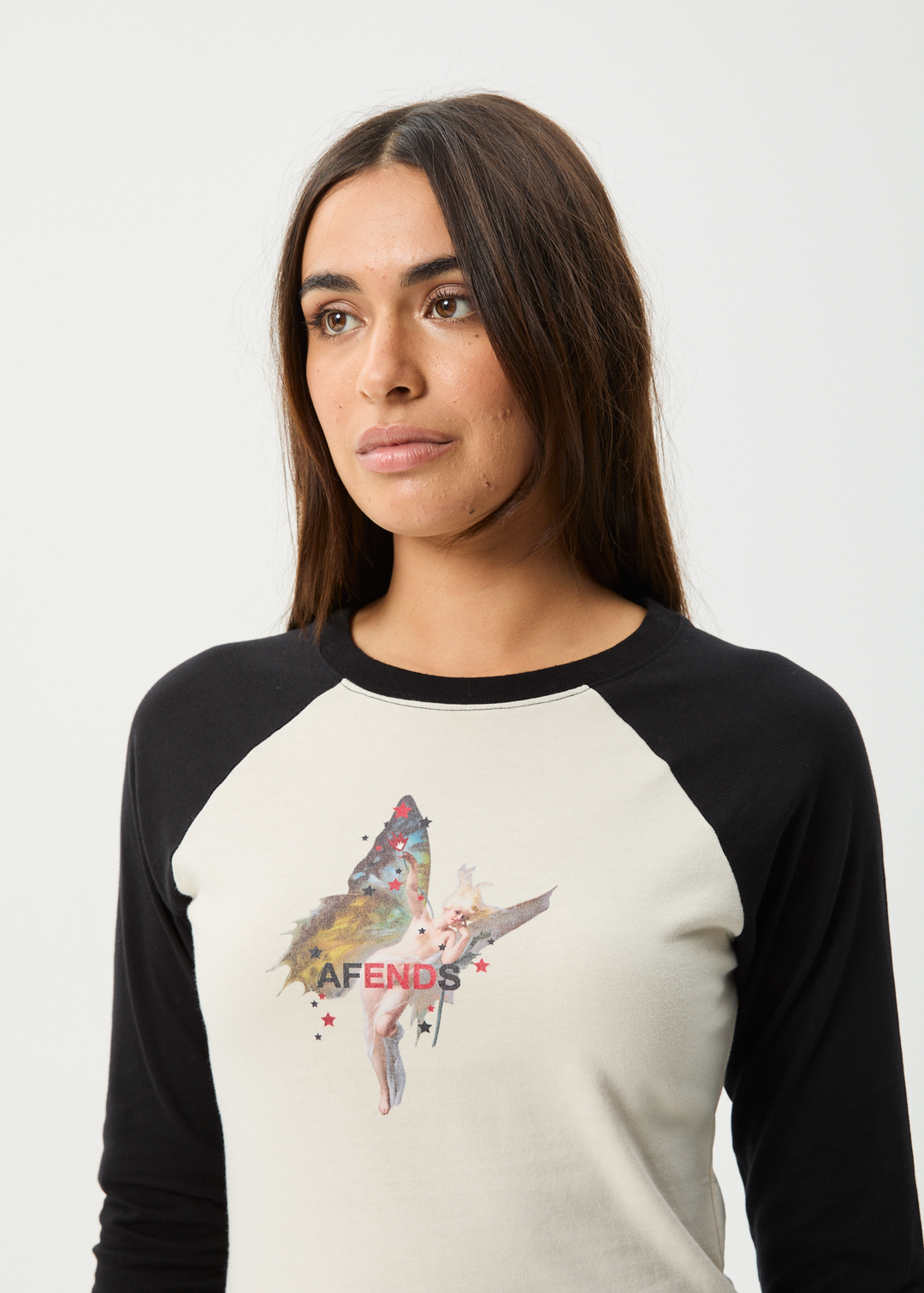 AFENDS Womens Pixie - Long Sleeve Tee - Moonbeam