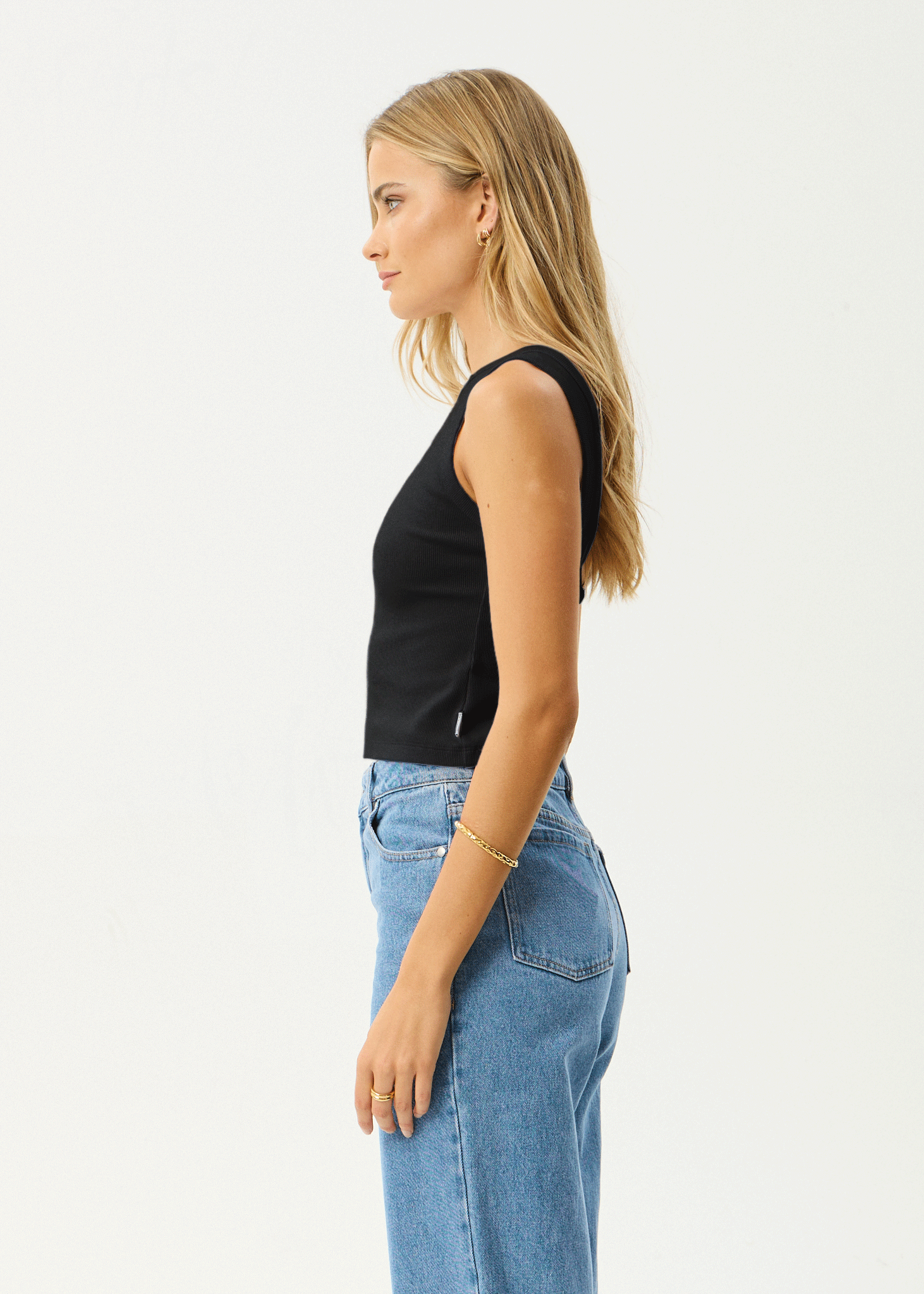 AFENDS Womens Charlie - Rib Singlet - Black