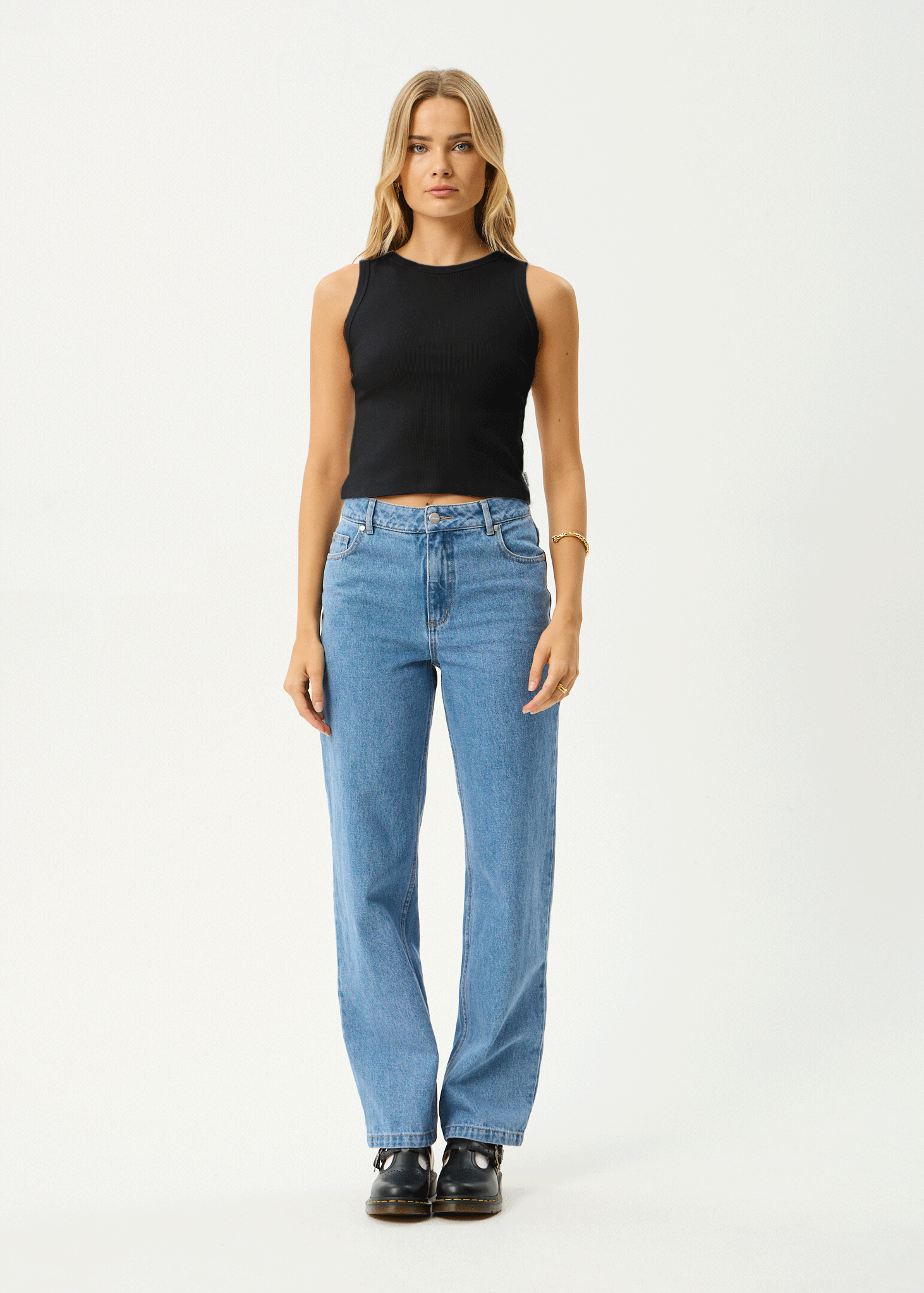 AFENDS Womens Charlie - Rib Singlet - Black