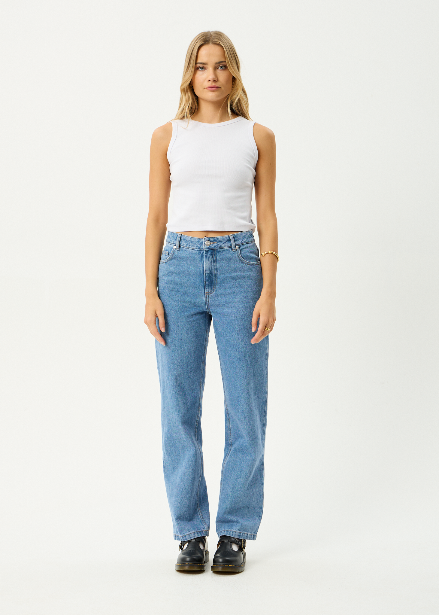 AFENDS Womens Charlie - Rib Singlet - White