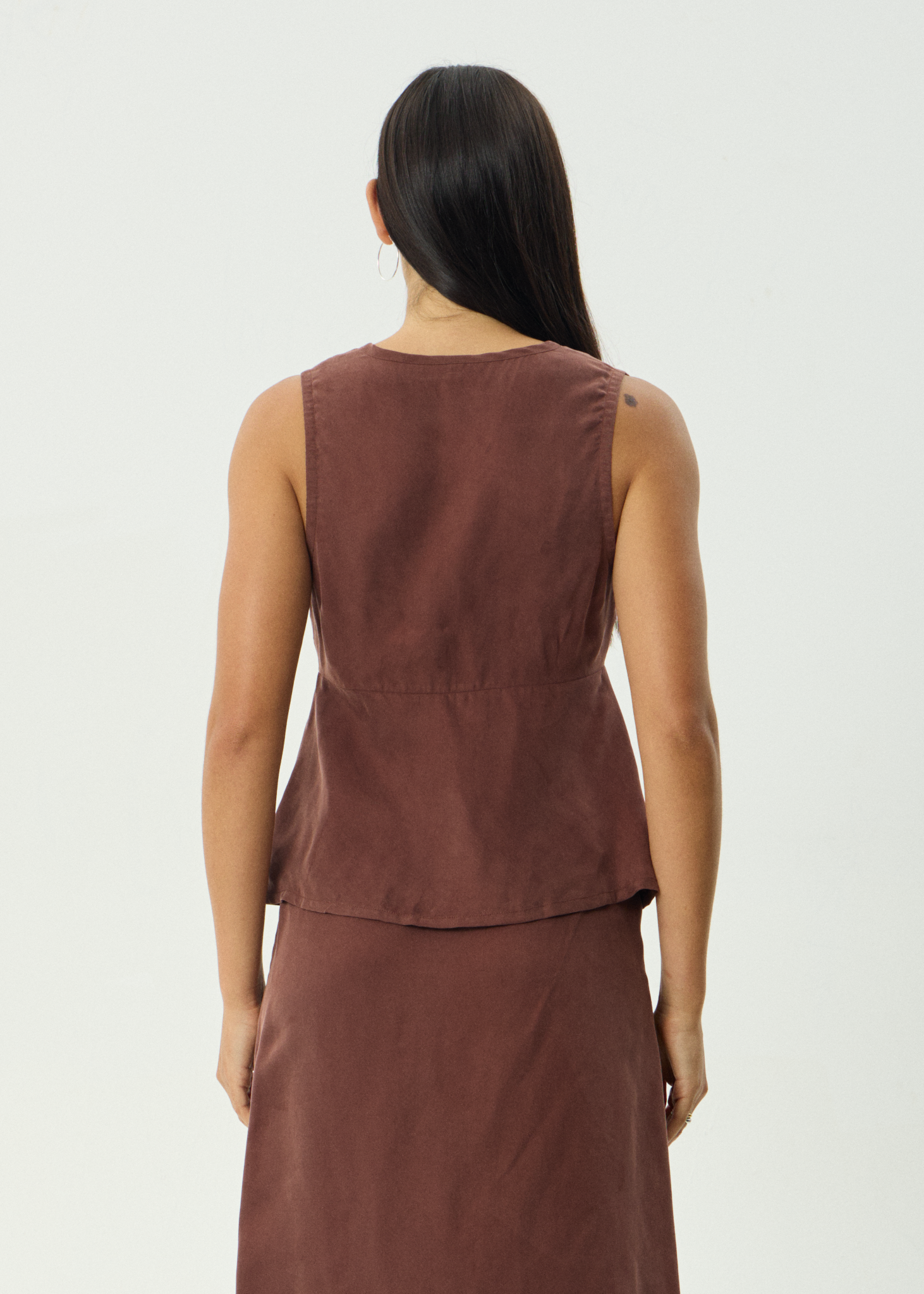 AFENDS Womens Delia - Cupro Top - Hazelnut