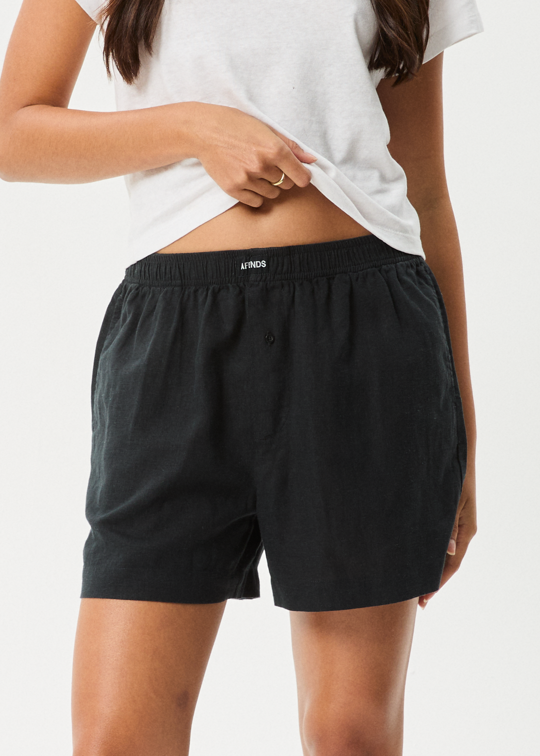 AFENDS Womens Lilo - Boxer Shorts - Black