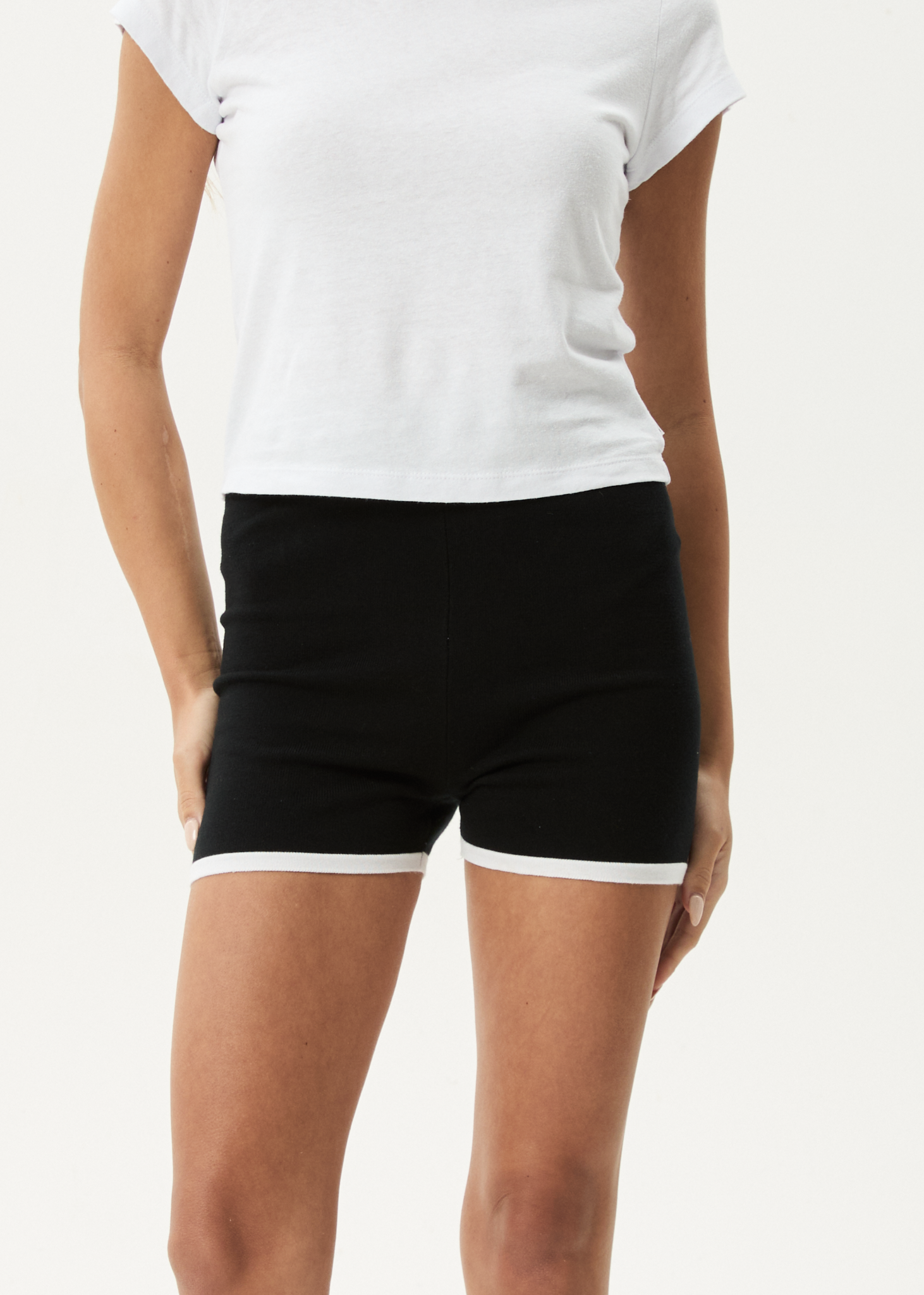 AFENDS Womens Set Fire - Knit Short - Black / White