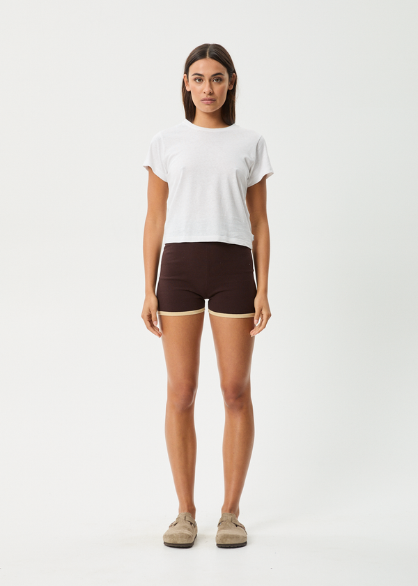 AFENDS Womens Set Fire - Knit Short - Coffee