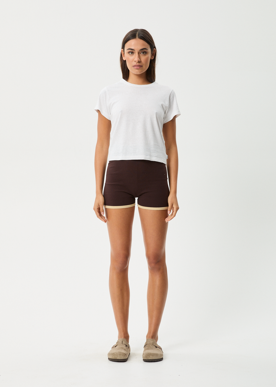 AFENDS Womens Claudia - Knit Short - White / Sand
