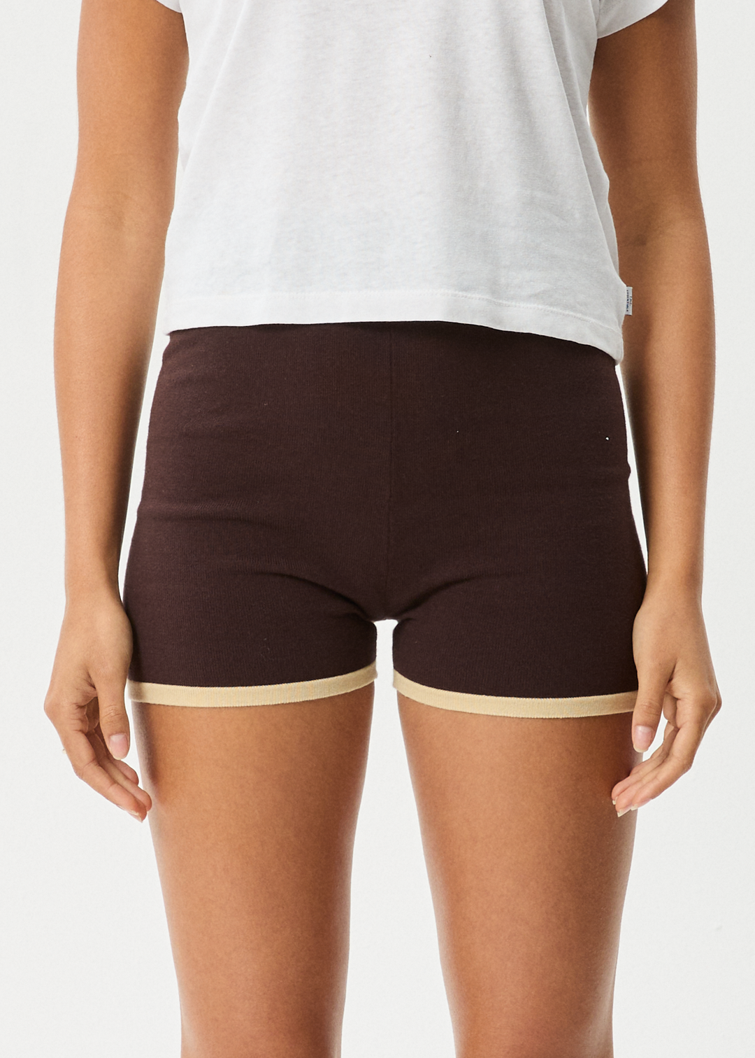 AFENDS Womens Set Fire - Knit Short - Coffee