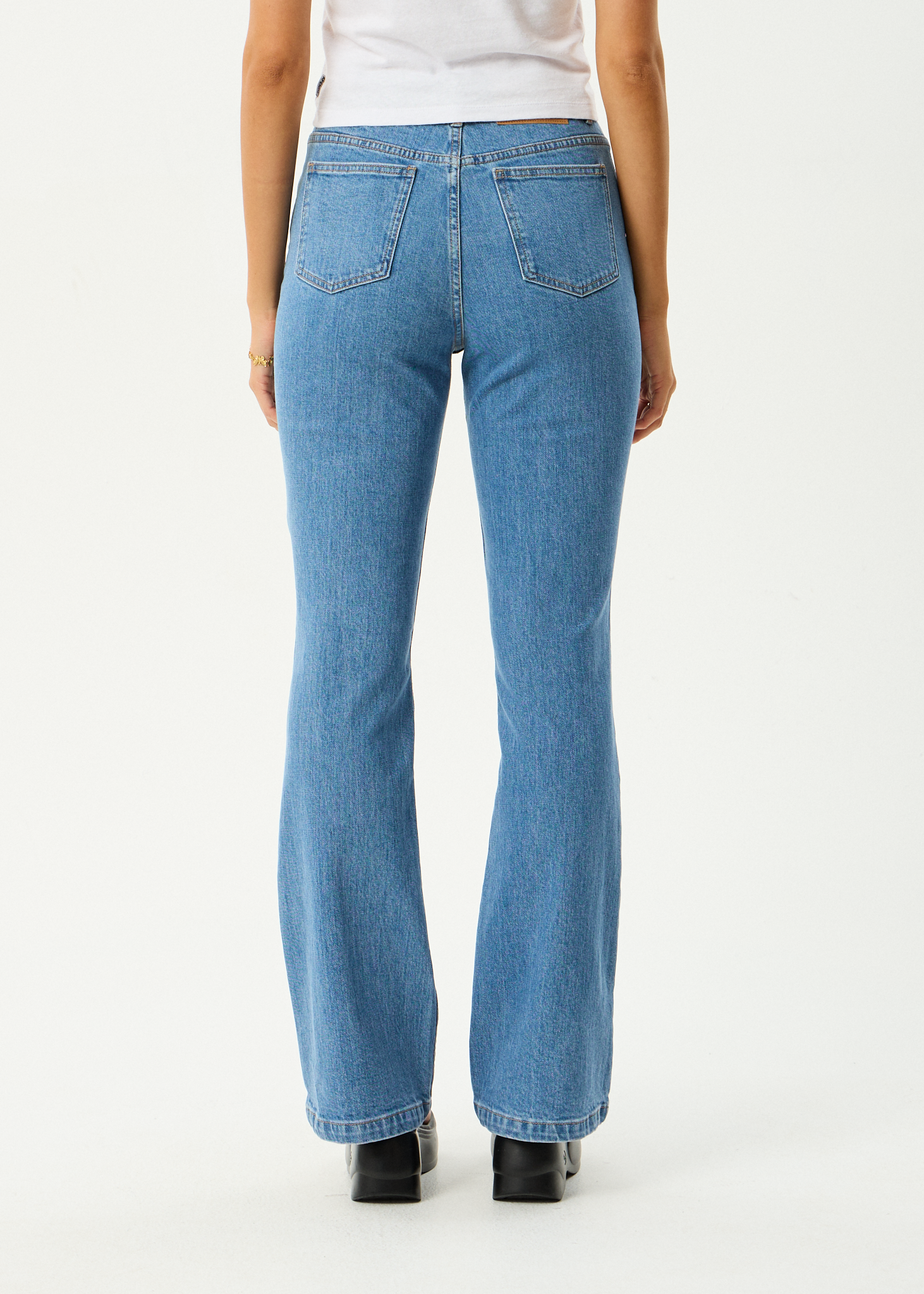 AFENDS Womens Cassidy - Bootcut Jean - Worn Blue