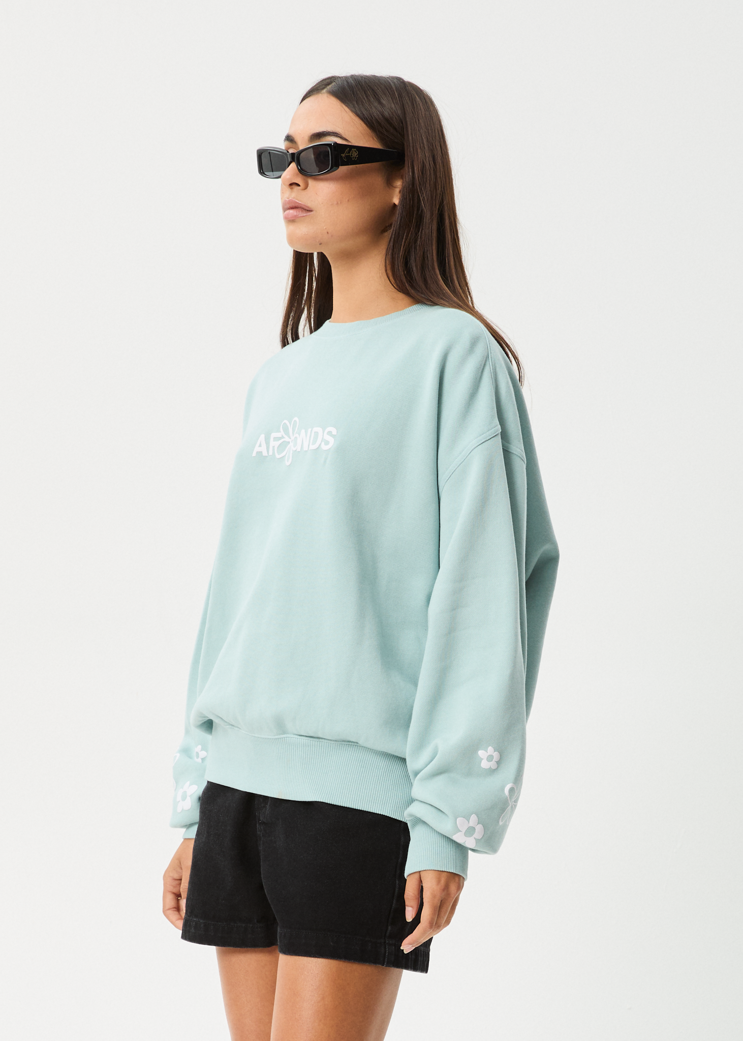 AFENDS Womens Frolic - Crew Neck Jumper - Ether Blue