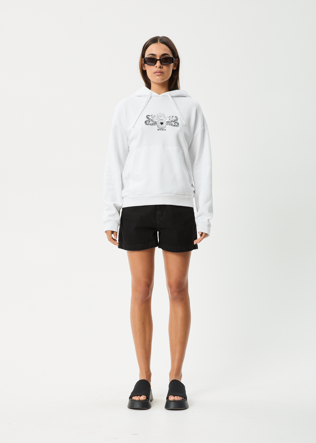 AFENDS Womens Bonfire - Pull On Hood - White