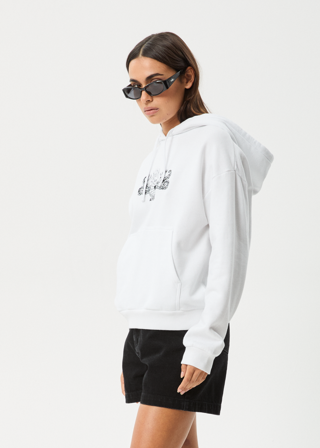 AFENDS Womens Bonfire - Pull On Hood - White