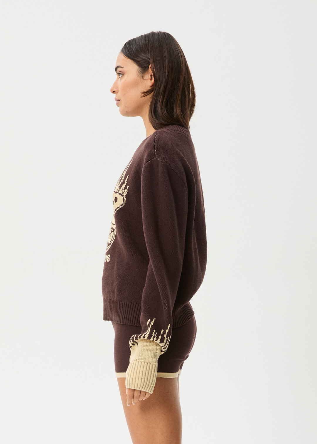 AFENDS Womens Set Fire - Knit Jumper - Coffee