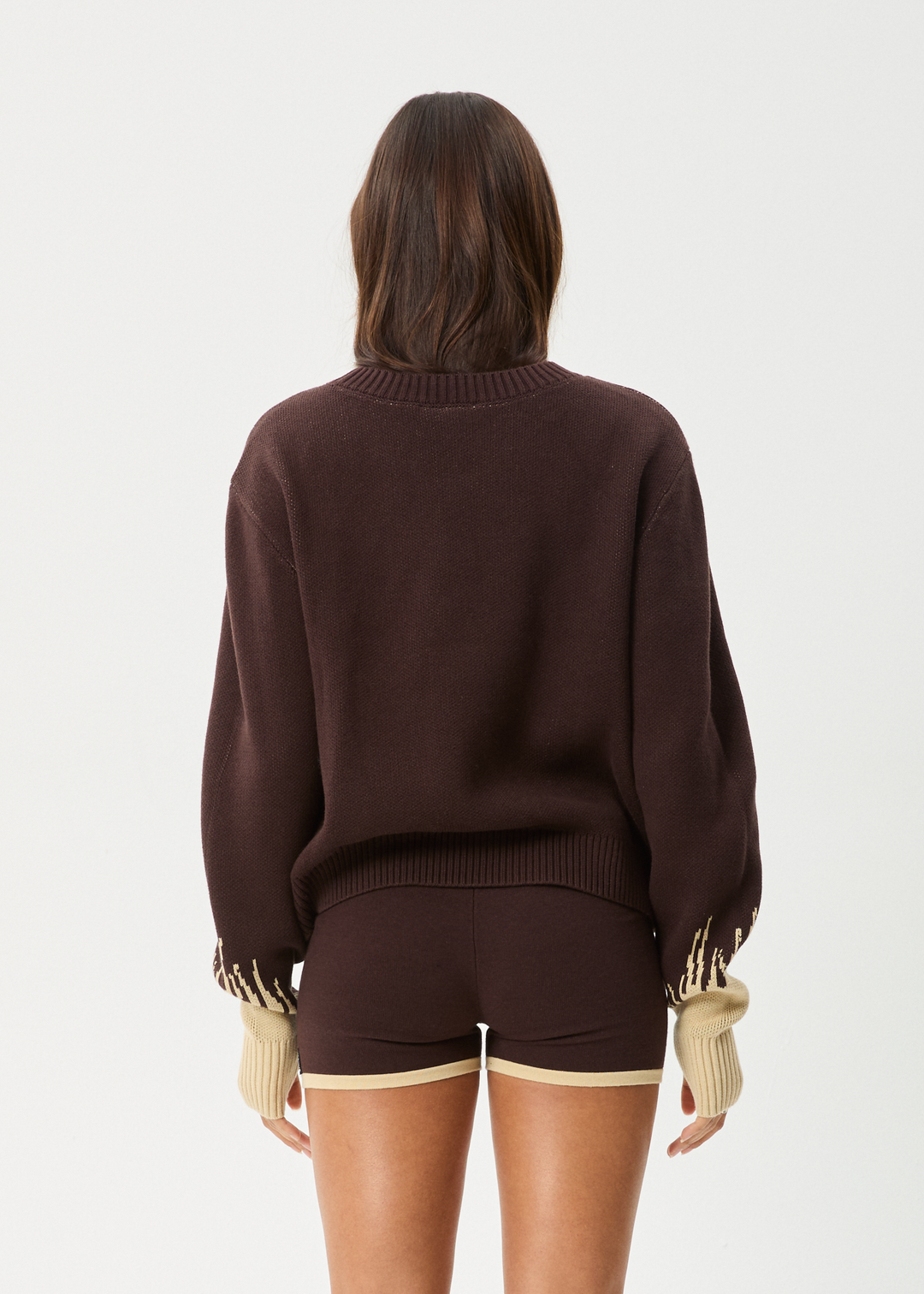 AFENDS Womens Set Fire - Knit Jumper - Coffee