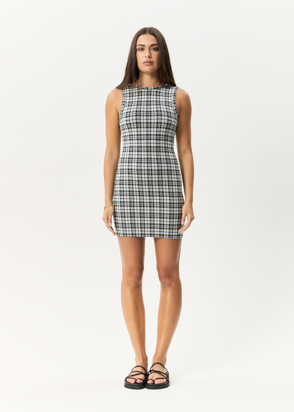 AFENDS Womens Blair - Mini Dress - Black / White