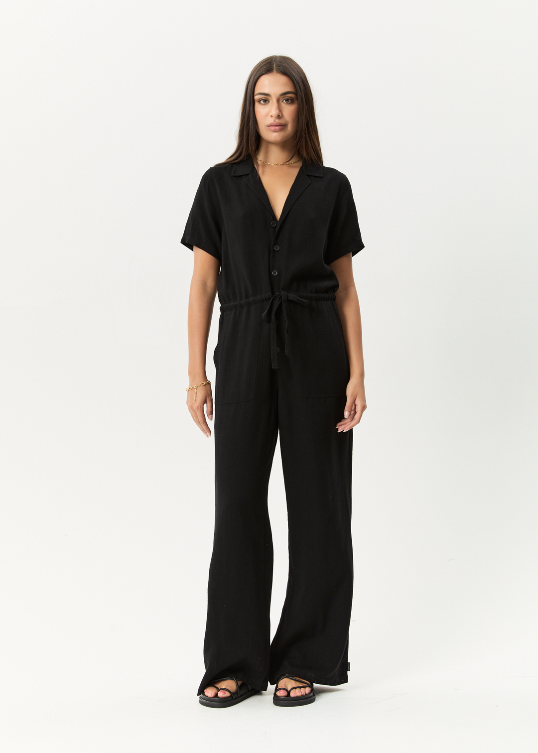 AFENDS Womens Mason Relaxed - Jumpsuit - Black