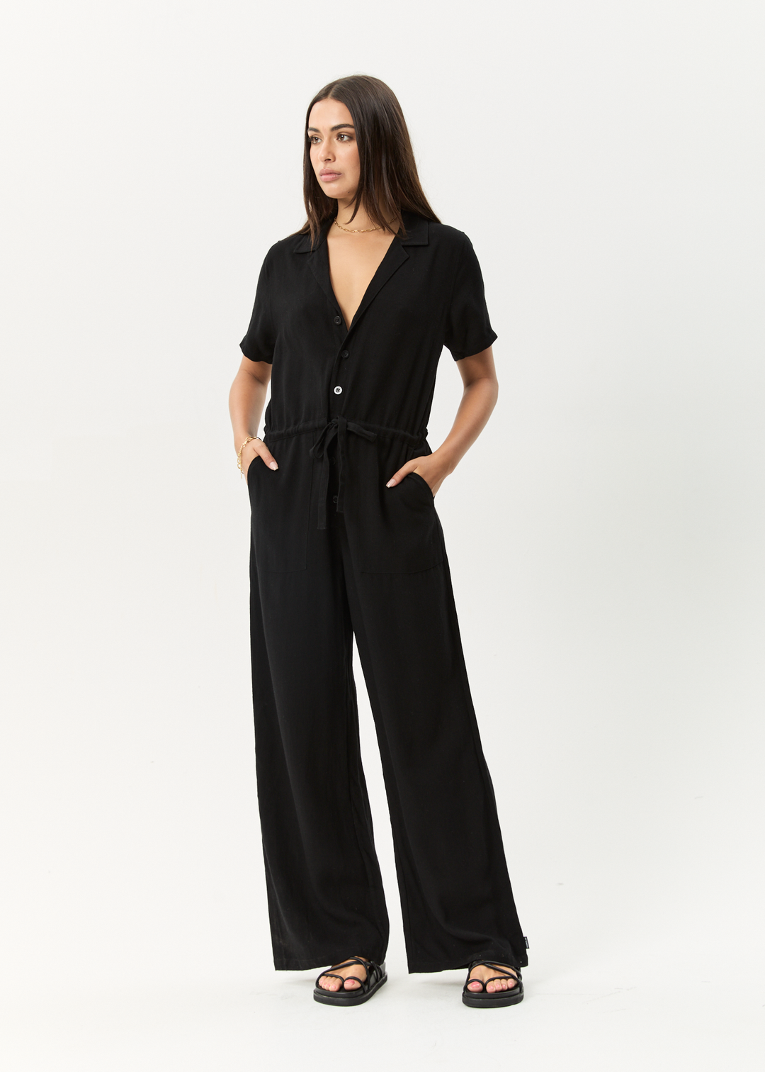 AFENDS Womens Mason Relaxed - Jumpsuit - Black