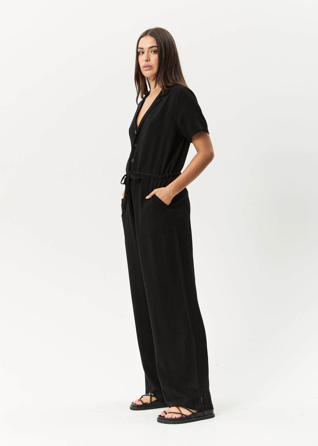 AFENDS Womens Mason Relaxed - Jumpsuit - Black