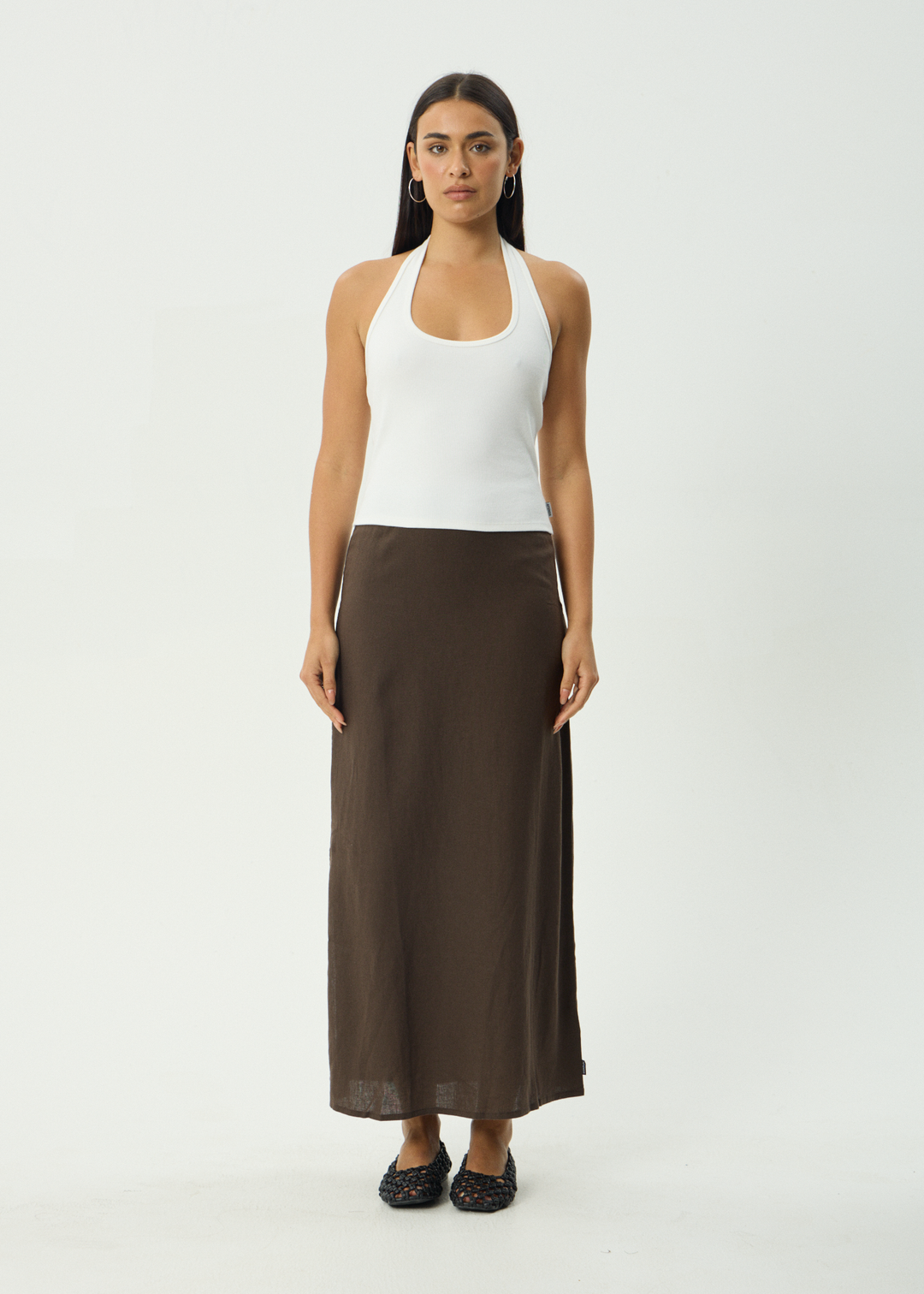 AFENDS Womens Lilo - Maxi Skirt - Coffee