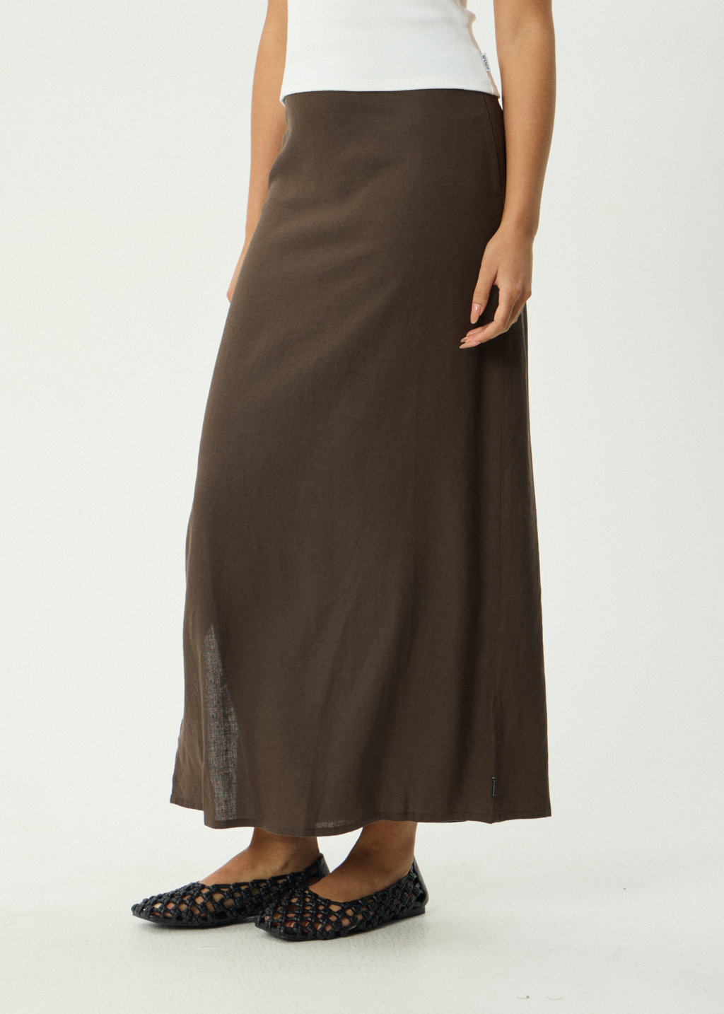 AFENDS Womens Lilo - Maxi Skirt - Coffee