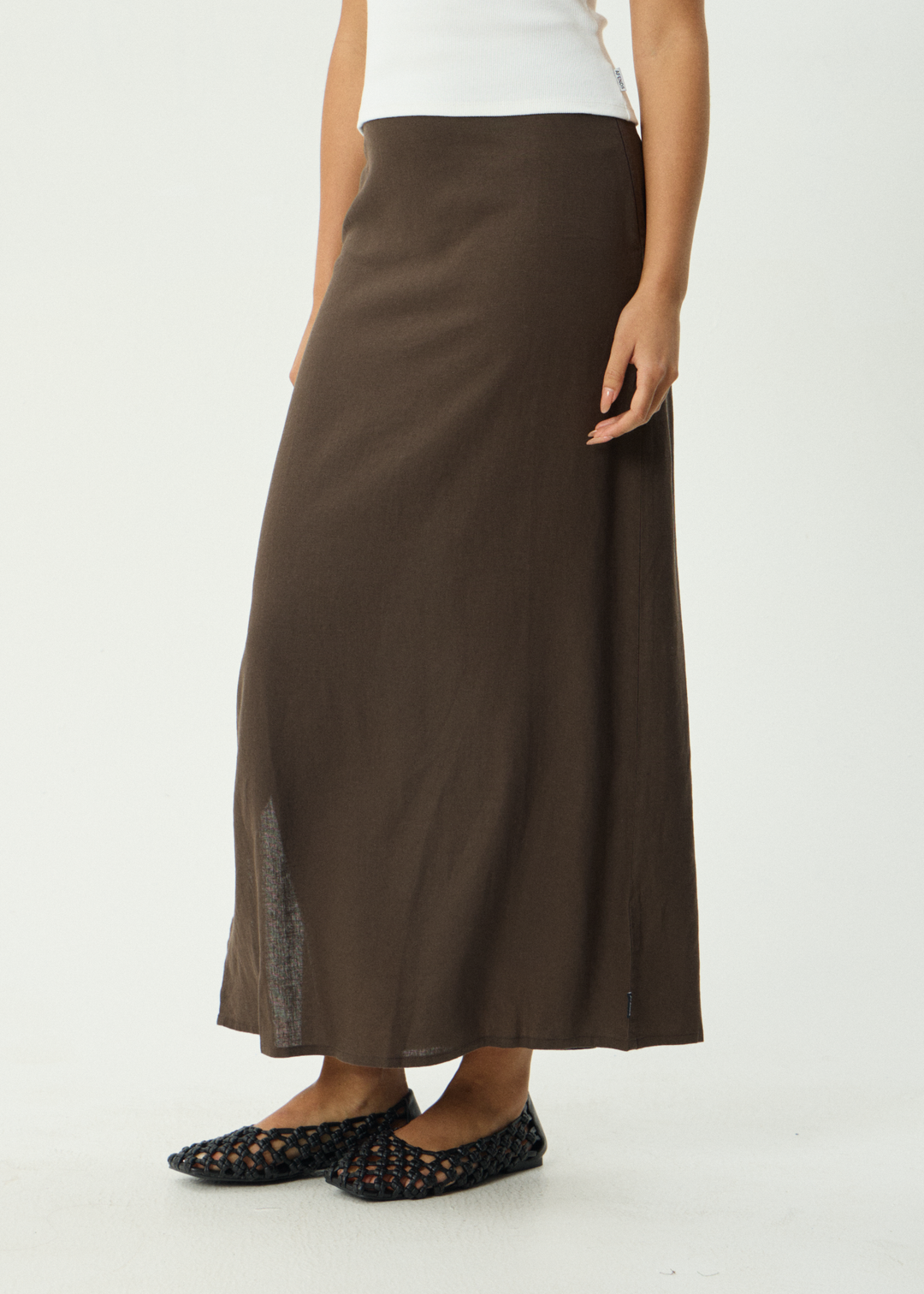 AFENDS Womens Lilo - Maxi Skirt - Coffee