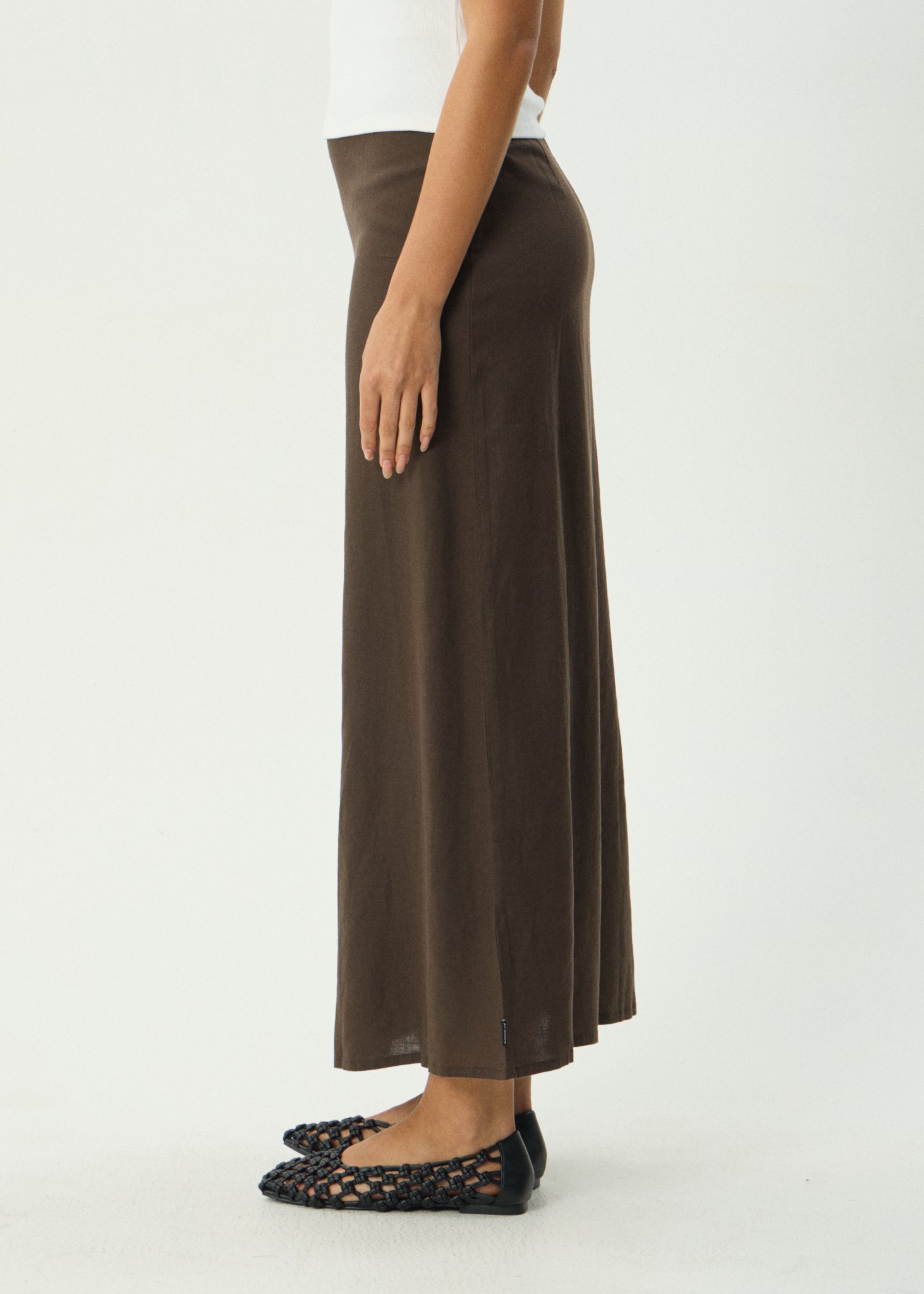 AFENDS Womens Lilo - Maxi Skirt - Coffee
