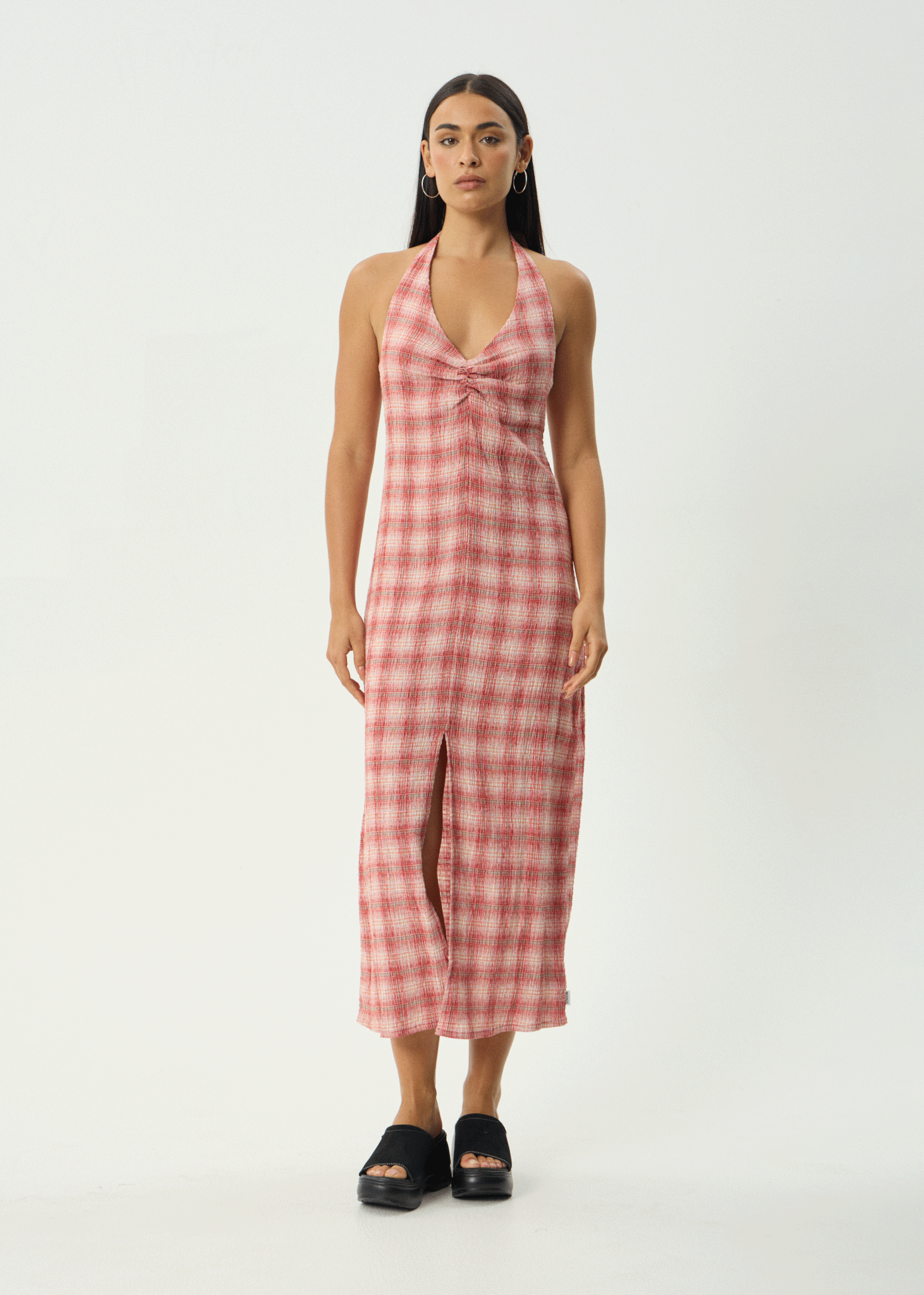 afends maxi dress AFENDS Womens Andy - Seersucker Maxi Dress