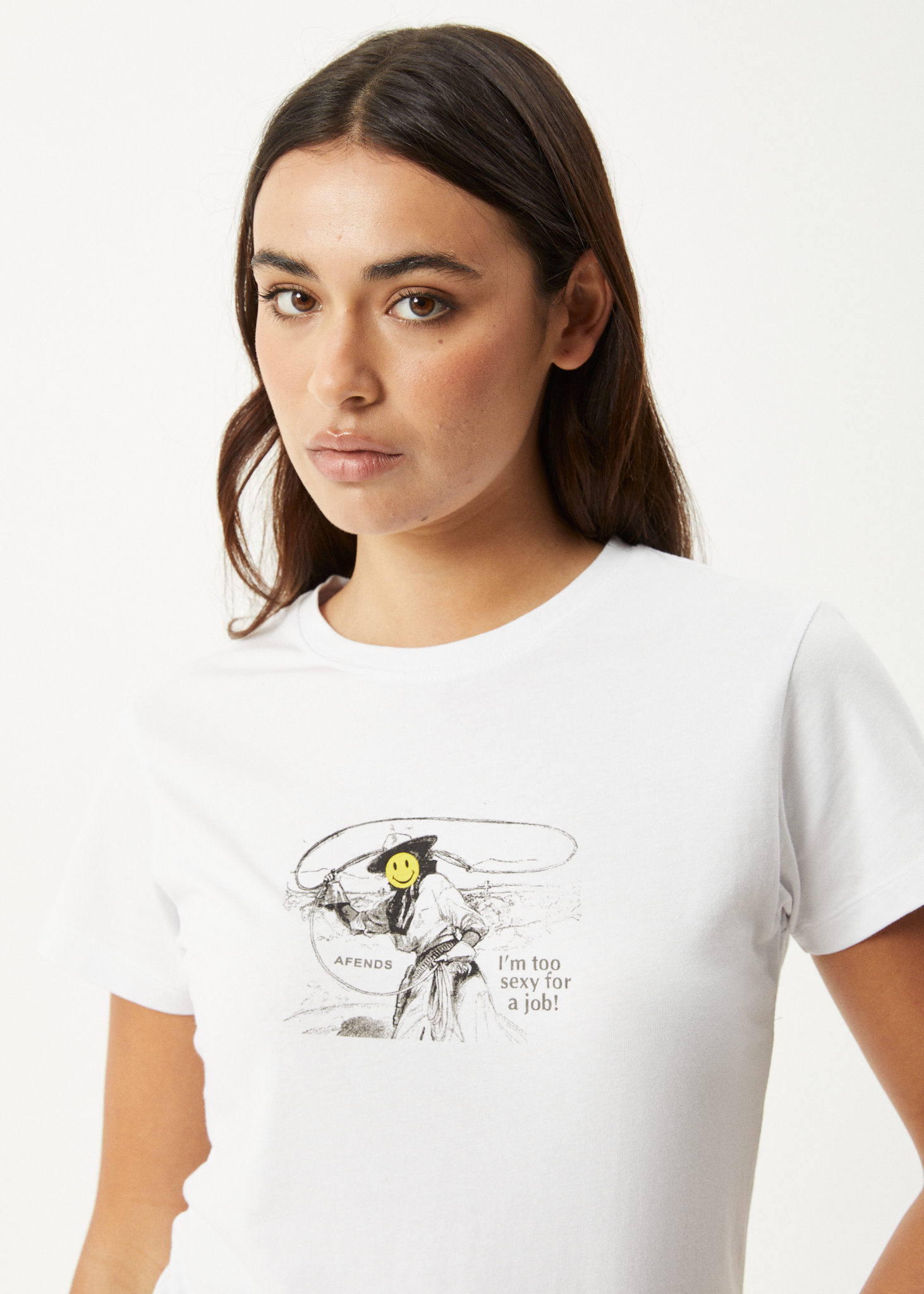 AFENDS Womens Day Job - Baby Tee - White