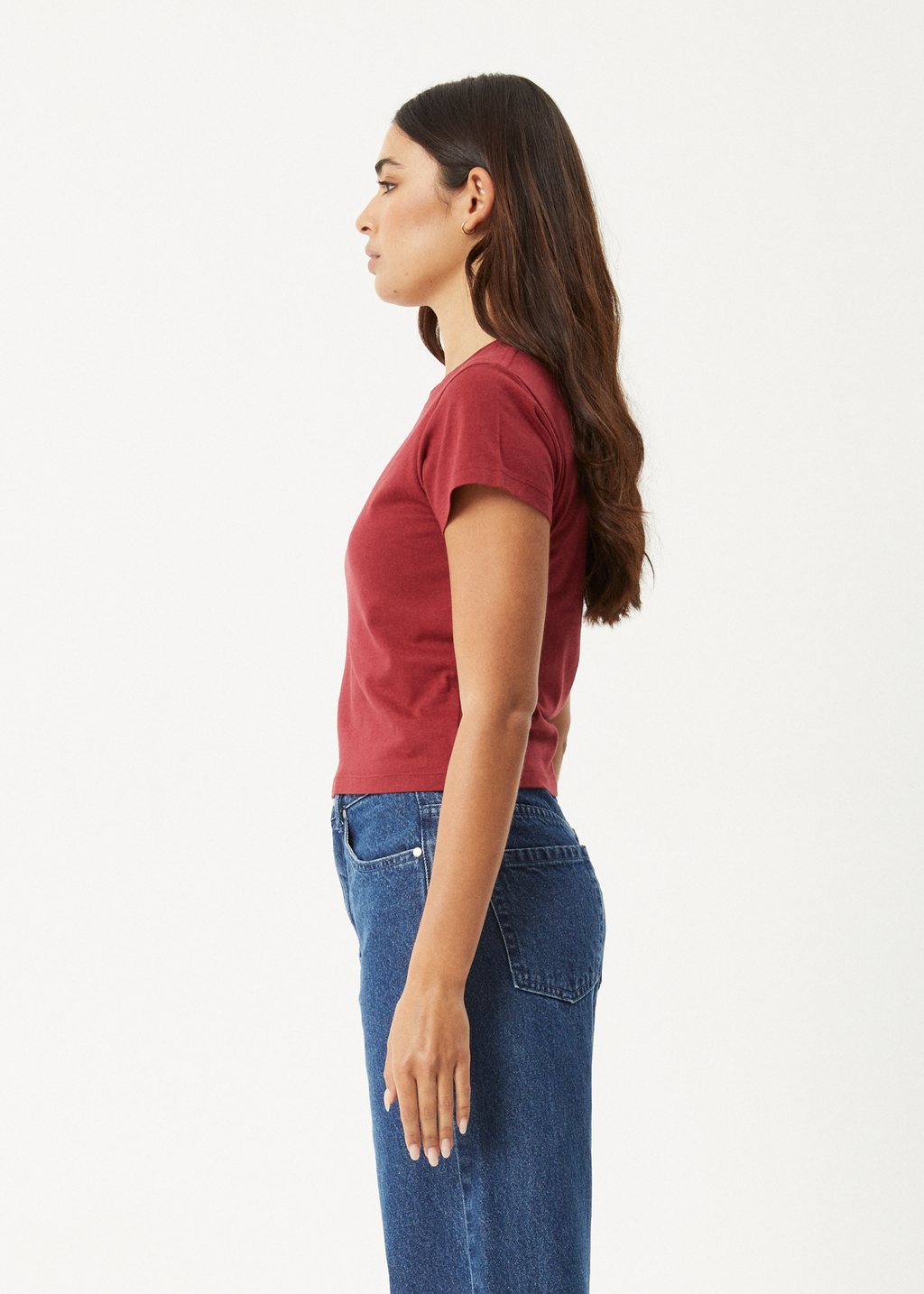 AFENDS Womens Lucky - Baby Tee - Burgundy