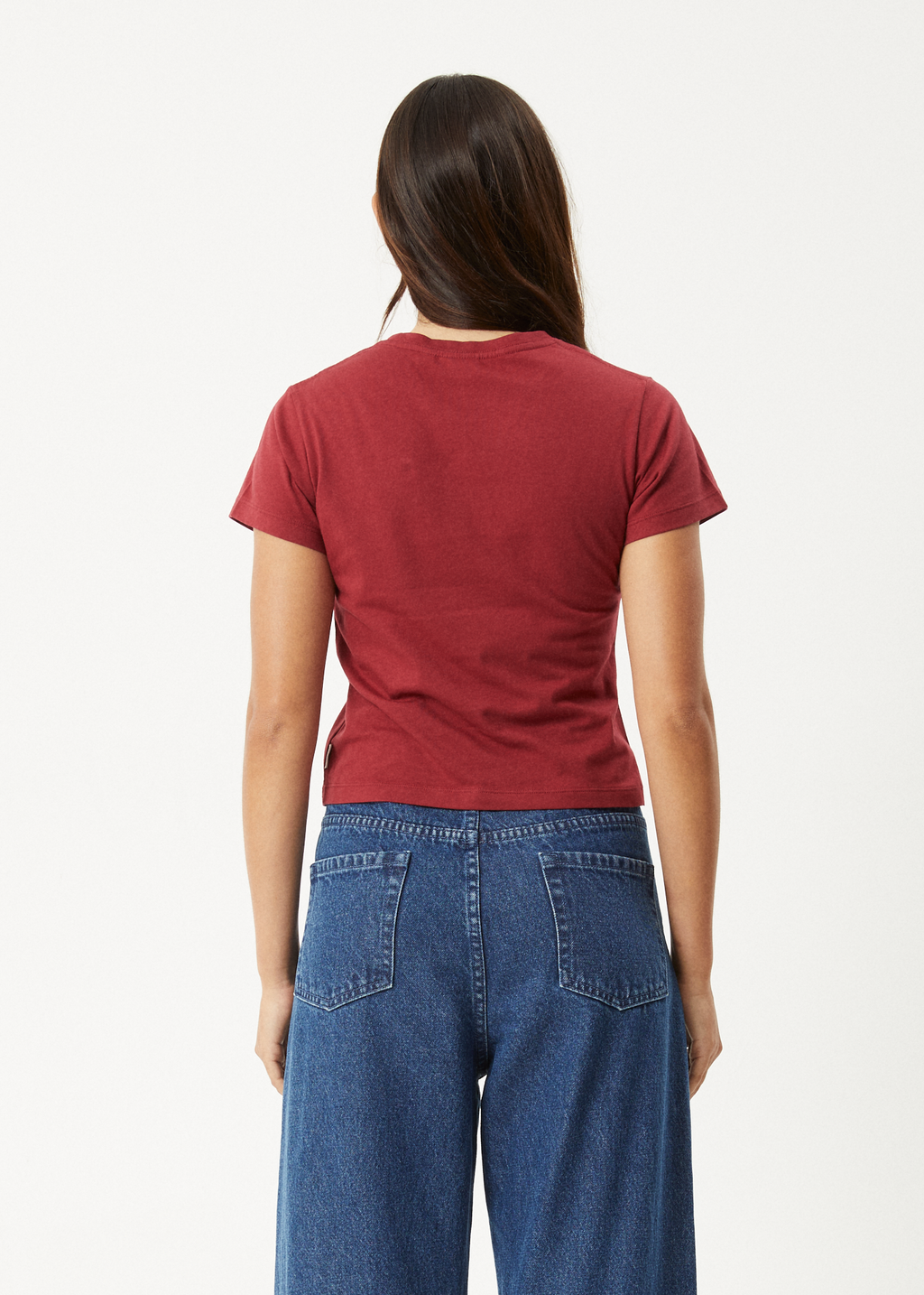 AFENDS Womens Lucky - Baby Tee - Burgundy