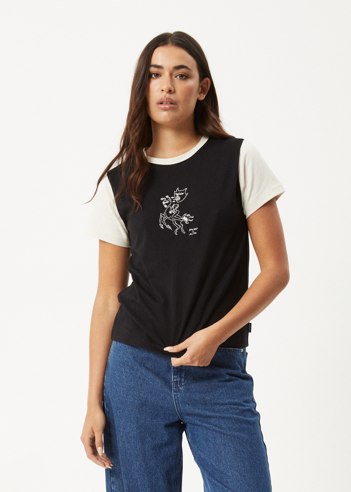 AFENDS Womens Karlee - Regular Tee - Black