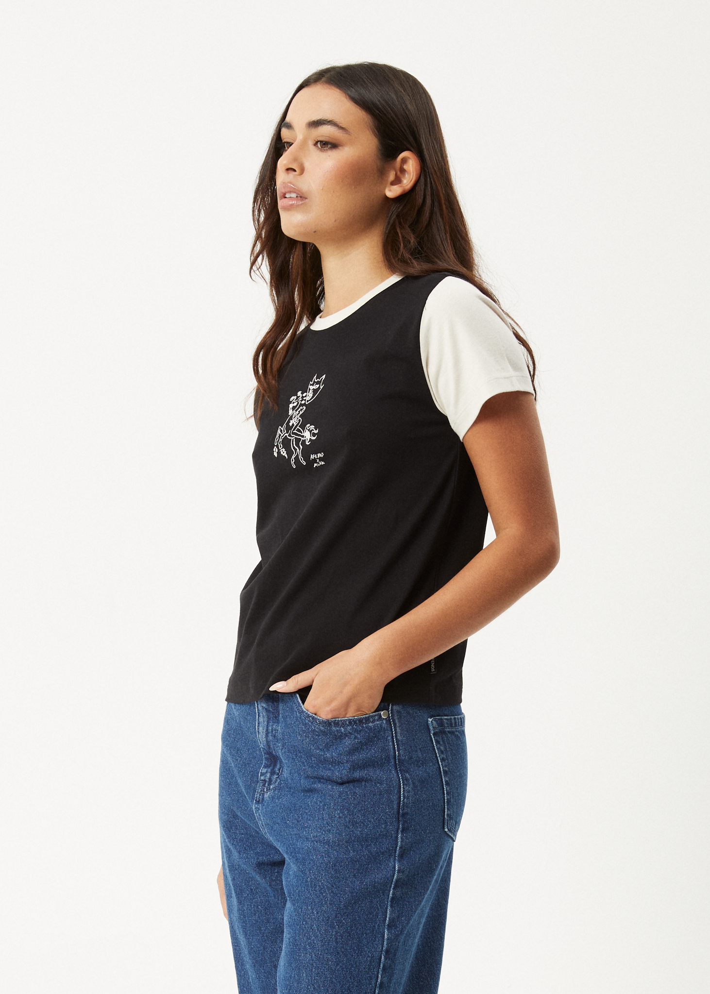 AFENDS Womens Karlee - Regular Tee - Black