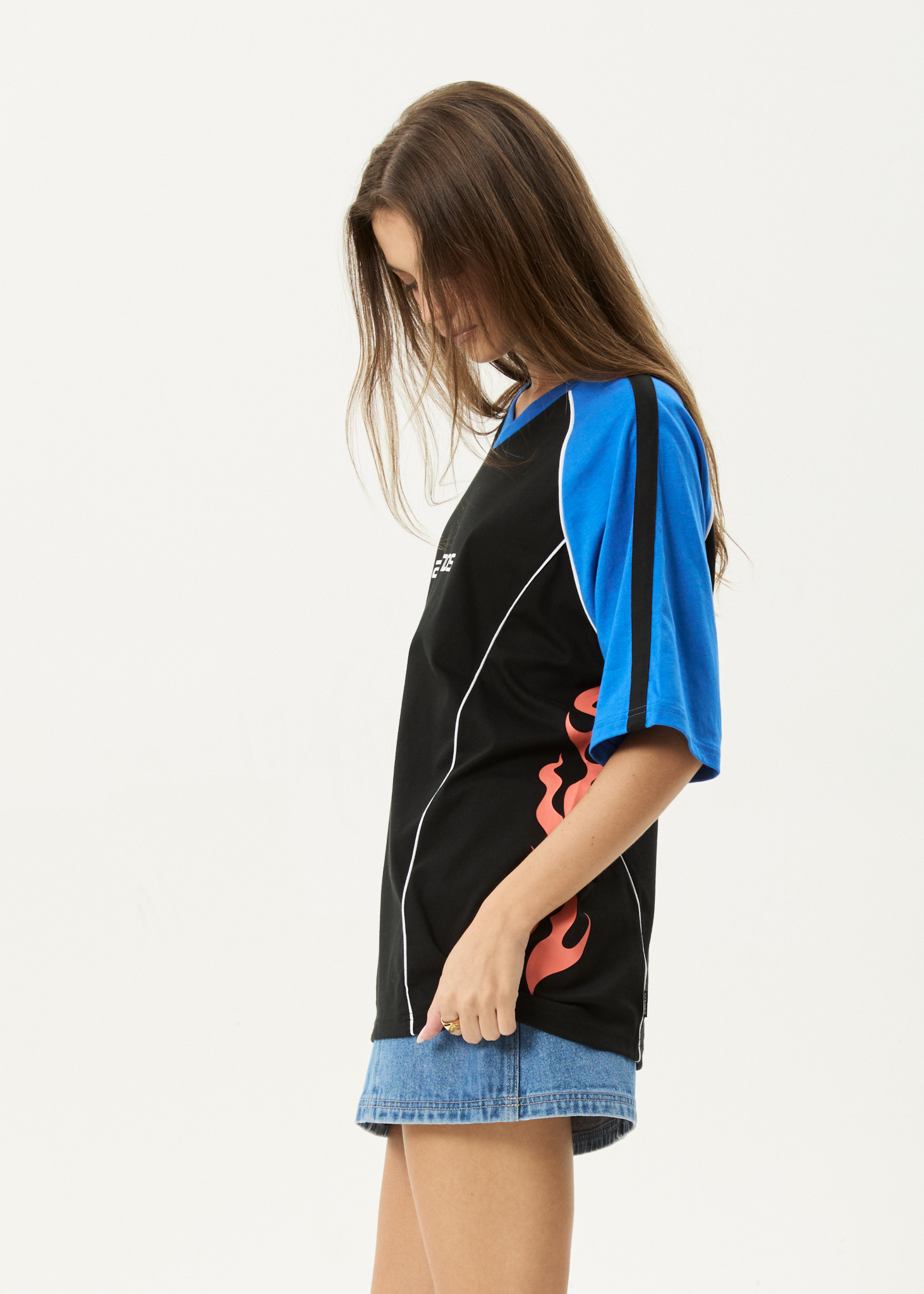 AFENDS Womens Fire Play - Oversized Tee - Black