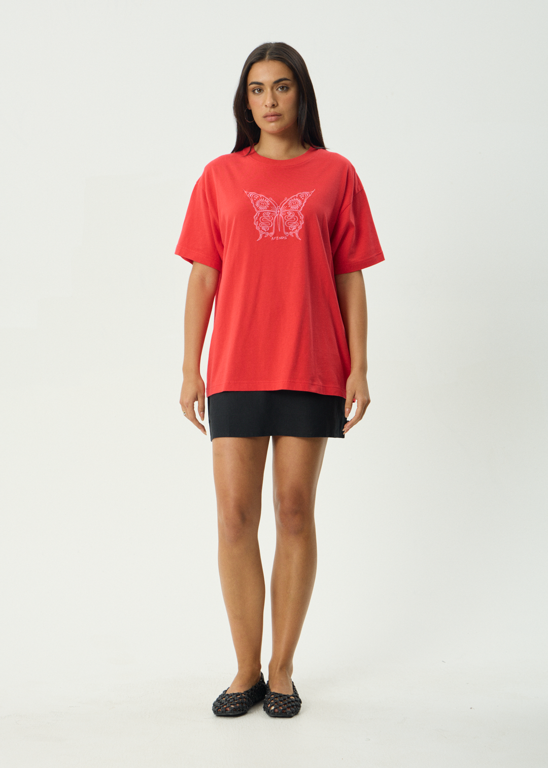 AFENDS Womens Fly Away - Oversized Tee - Tomato