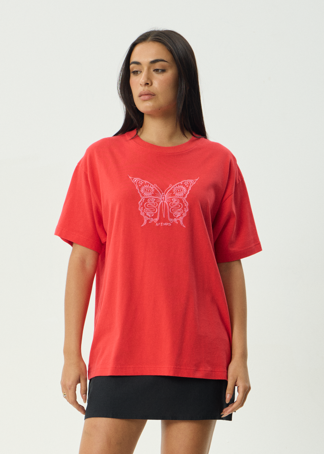 AFENDS Womens Fly Away - Oversized Tee - Tomato