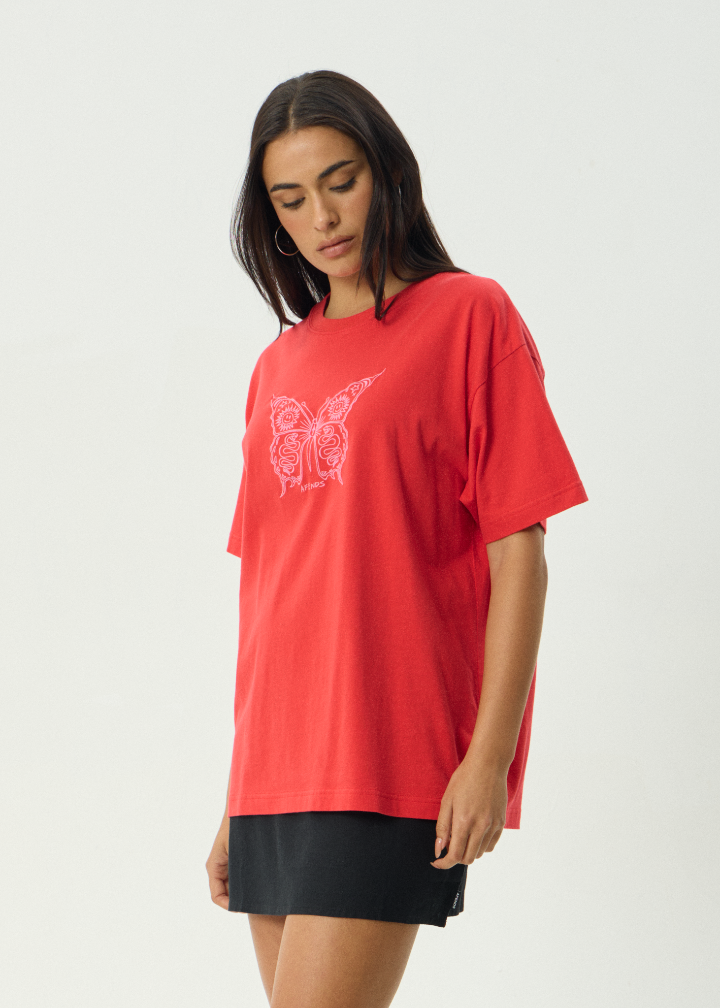 AFENDS Womens Fly Away - Oversized Tee - Tomato